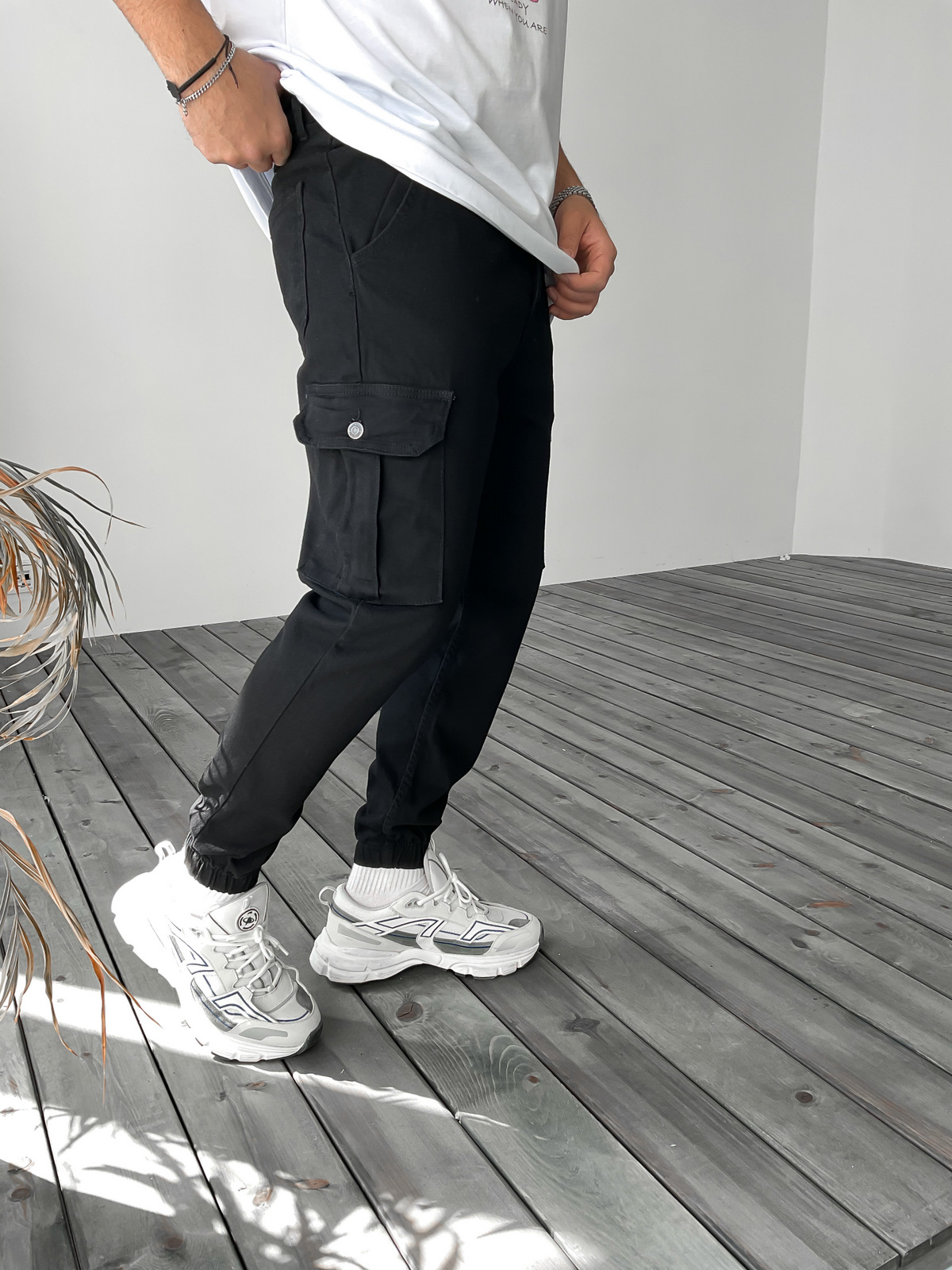 Siyah Kargo Cepli Lastikli Jean DP-004/5/9