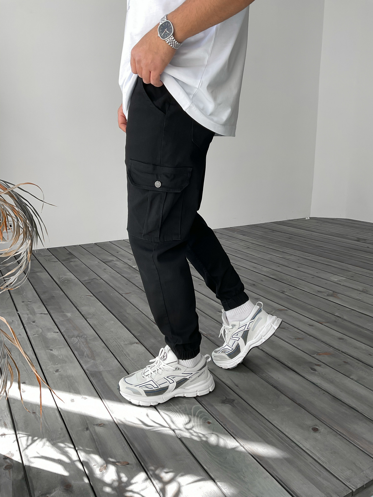 Siyah Kargo Cepli Lastikli Jean DP-004/5/9