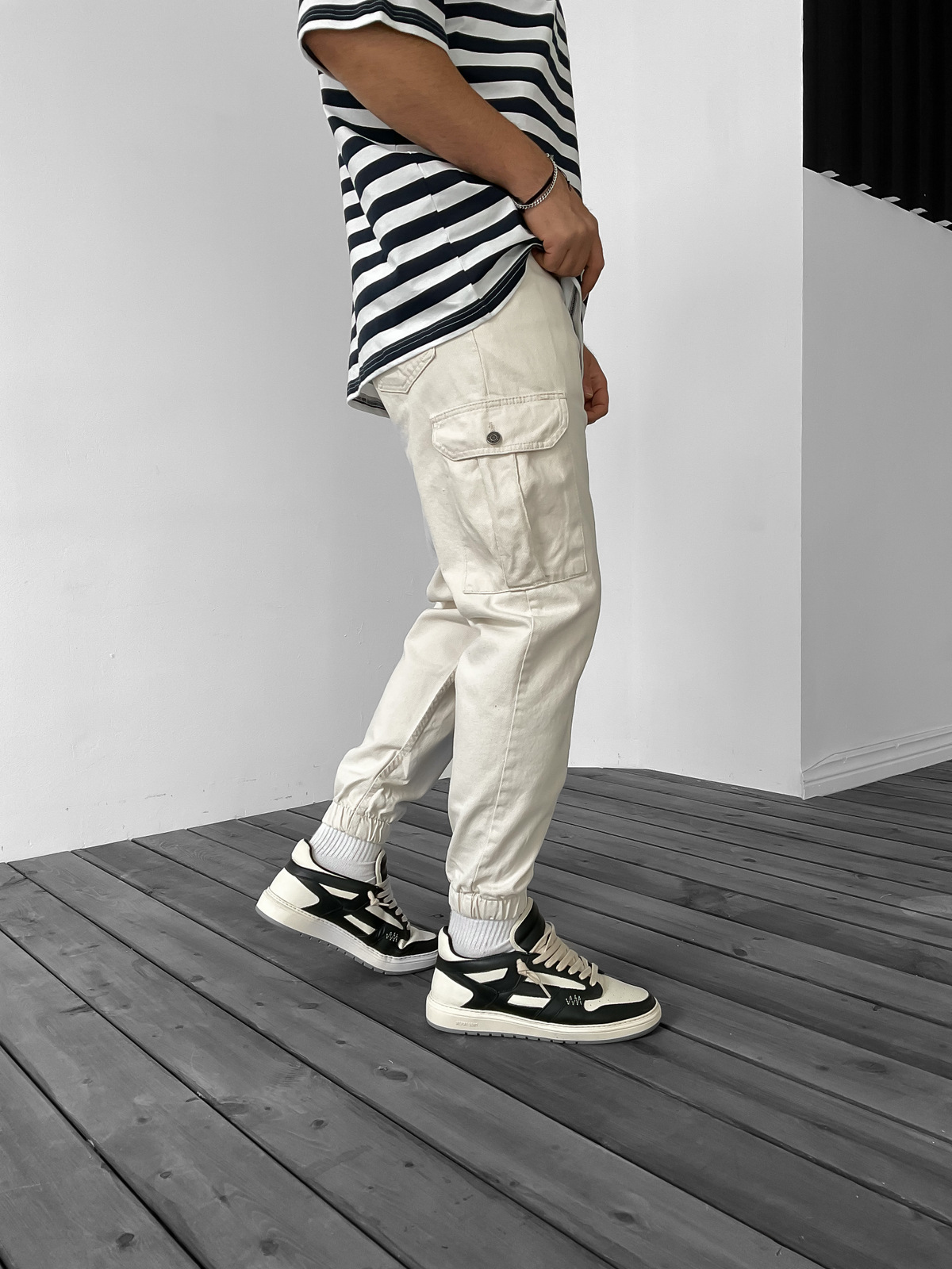 Ekru Kargo Cepli Lastikli Jean DP-004/5/9