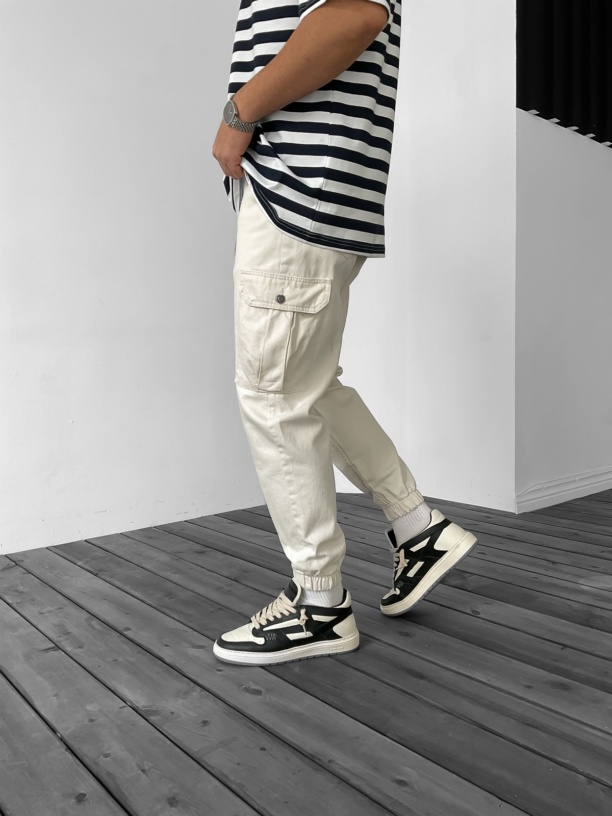 Ekru Kargo Cepli Lastikli Jean DP-004/5/9