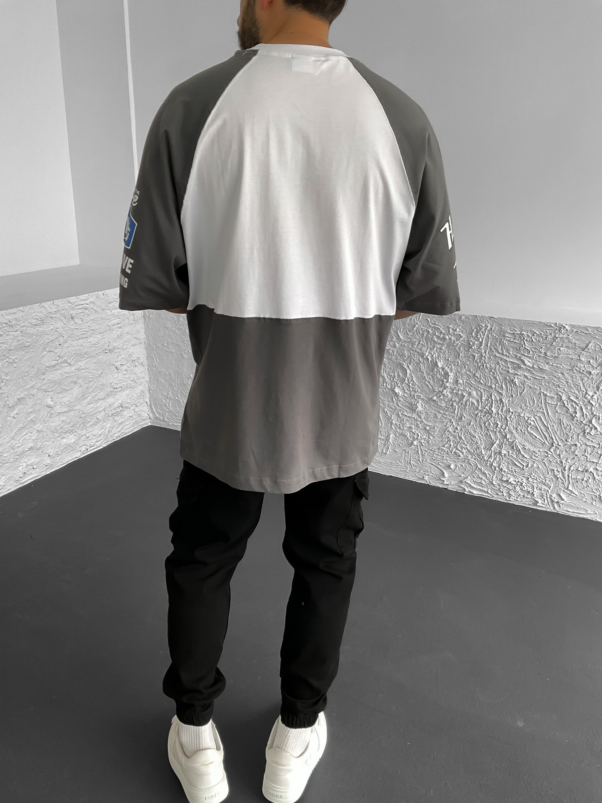 Antrasit Future Baskılı Oversize T-Shirt M-1808