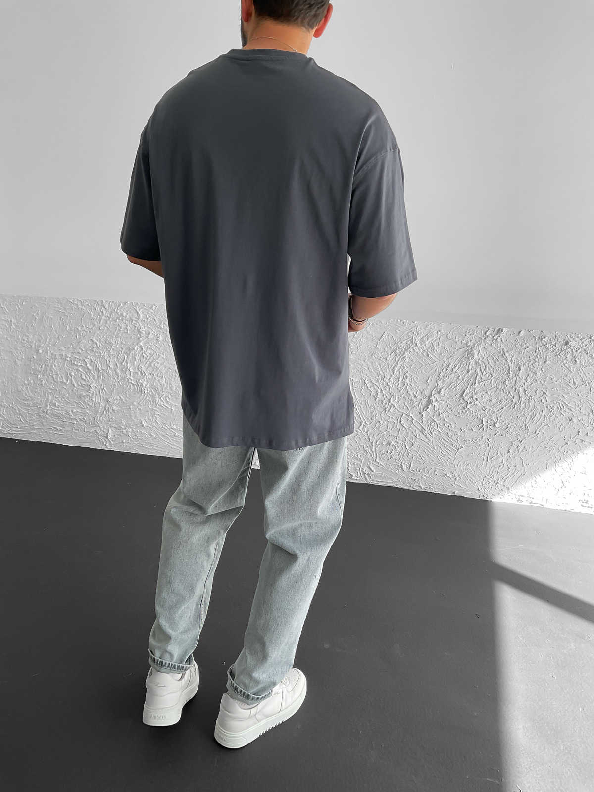 Füme Yırtmaçlı Basic Oversize T-Shirt BY-1268