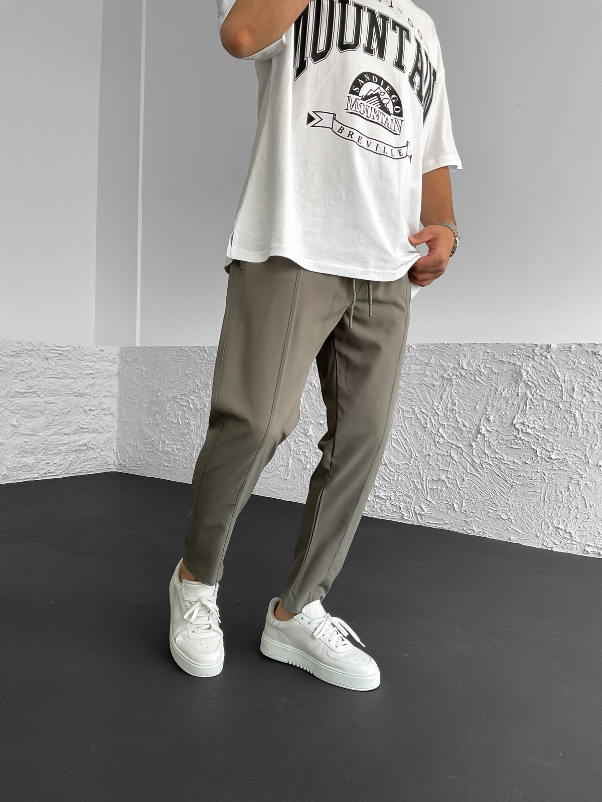 Haki Önü Dikişli Basic Pantolon BLA-623