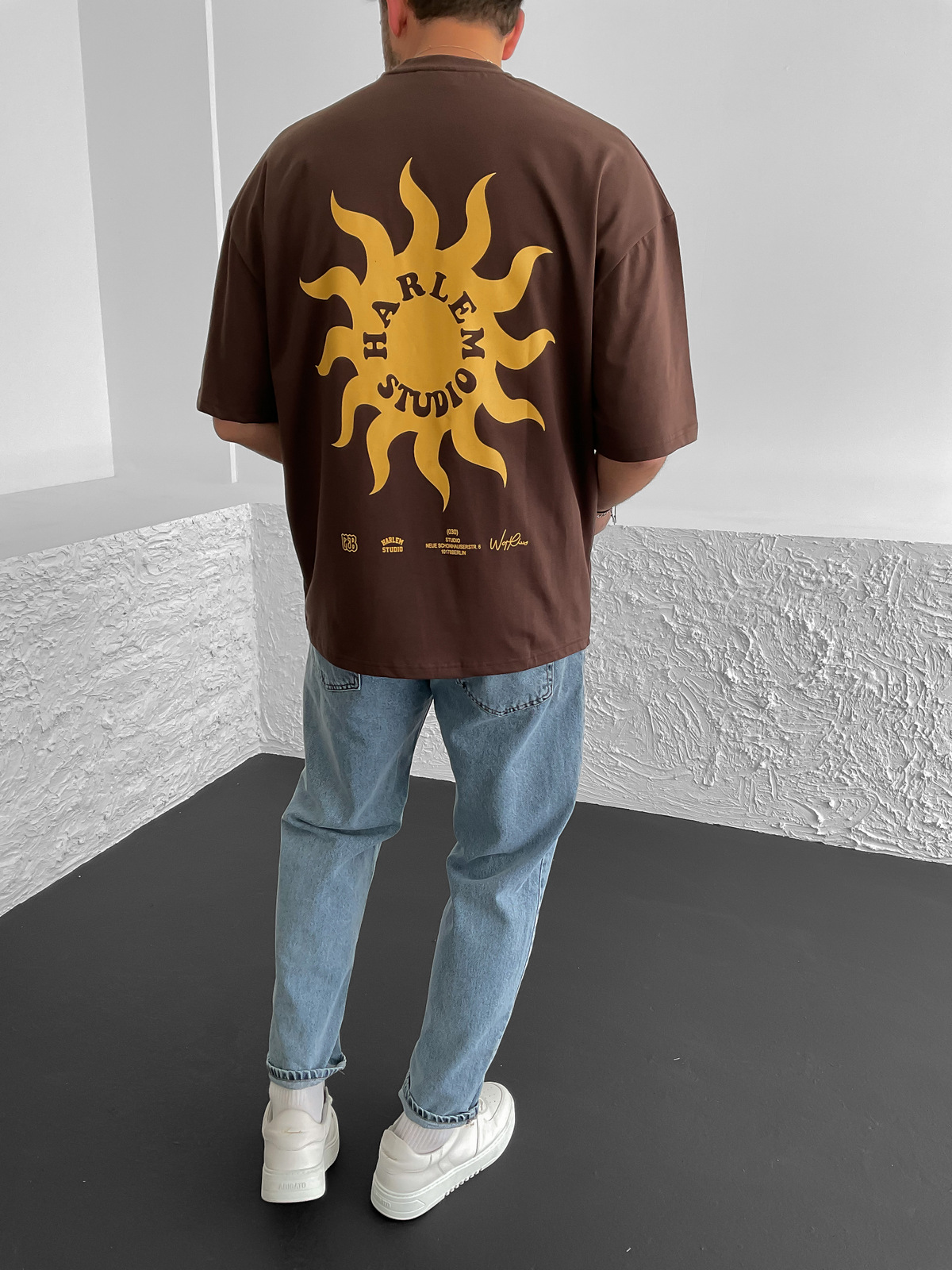 Kahve Studio Baskılı Oversize T-Shirt PM-063
