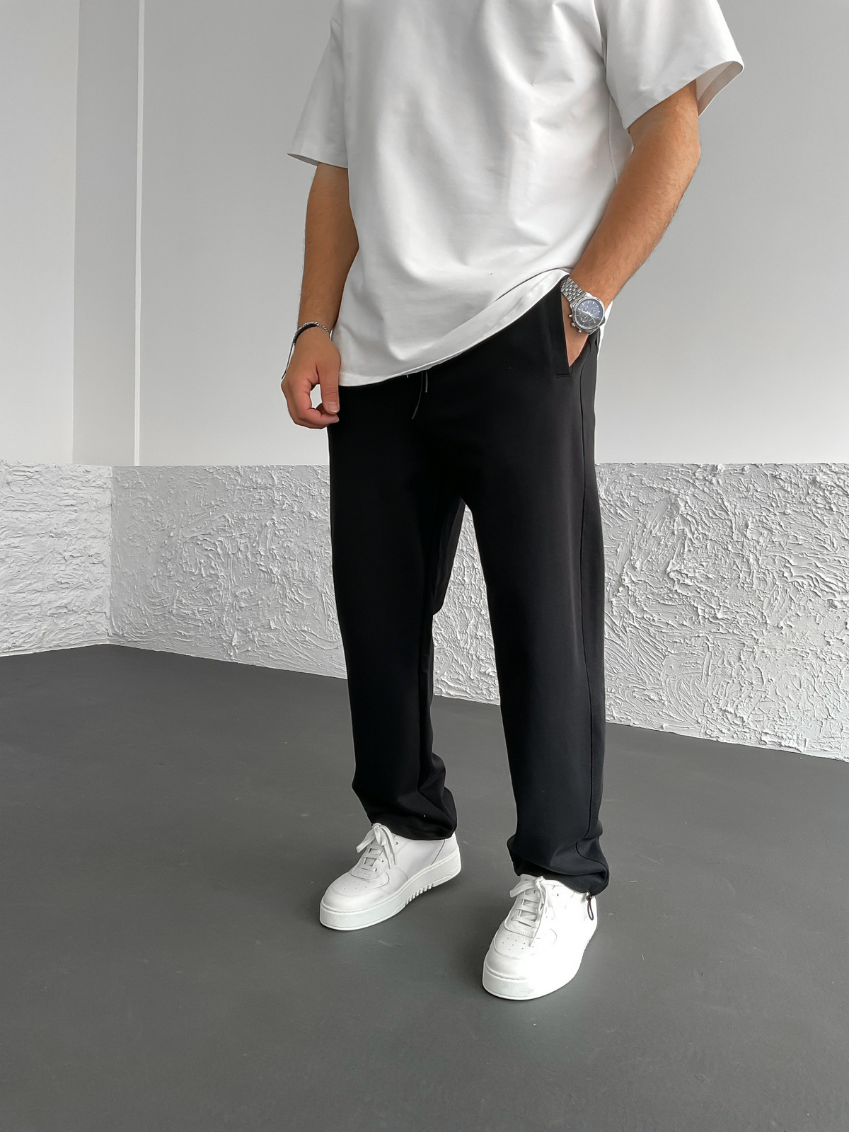 Siyah Basic Stoper Eşofman JJ-691