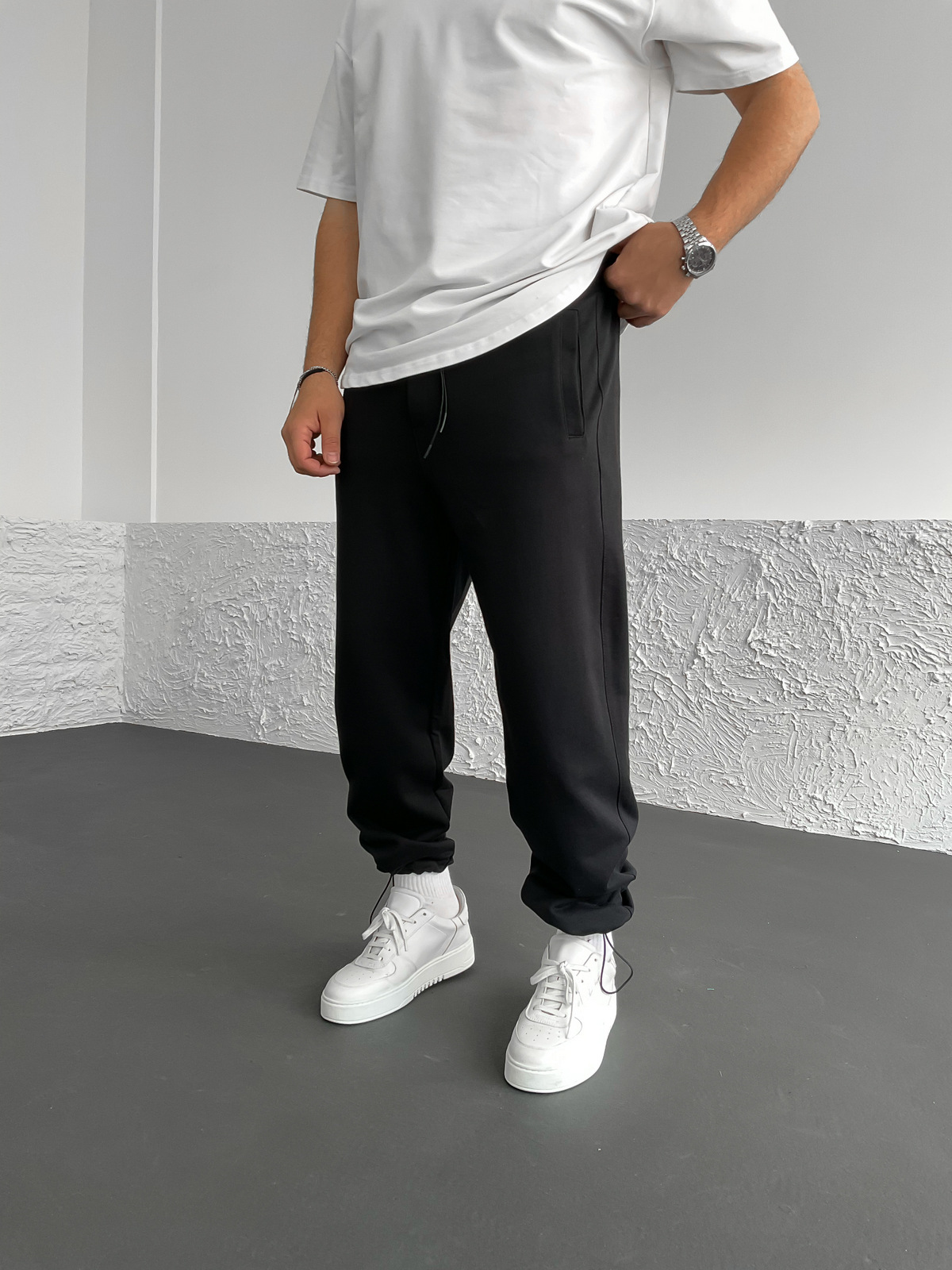 Siyah Basic Stoper Eşofman JJ-691