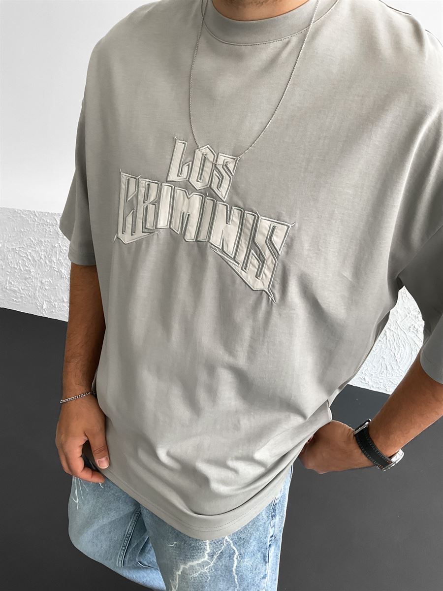 Ice Gri Los Criminis Yıkamalı Oversize T-Shirt PM-048