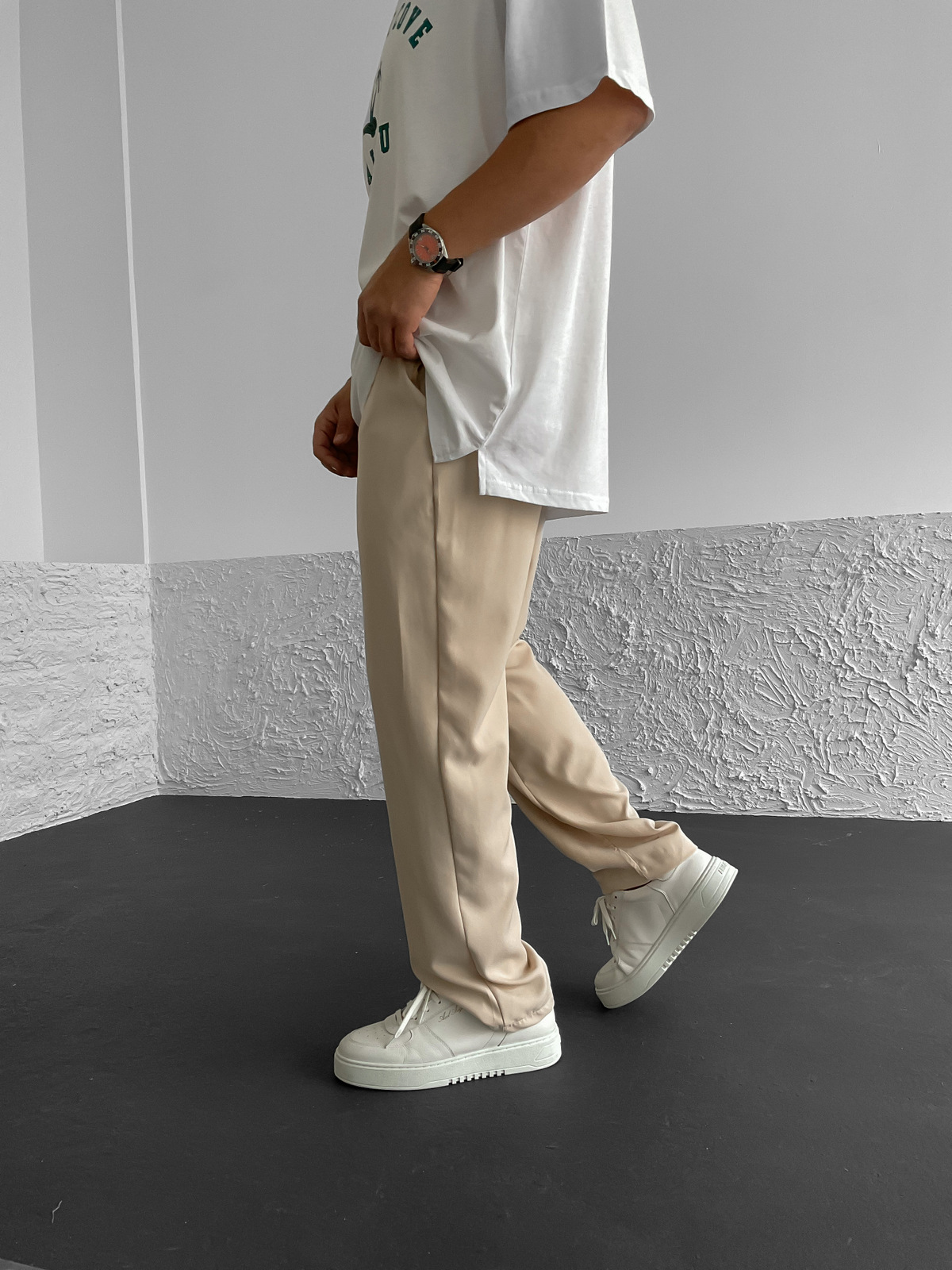 Bej İnce Baggy Pantolon DP-0006
