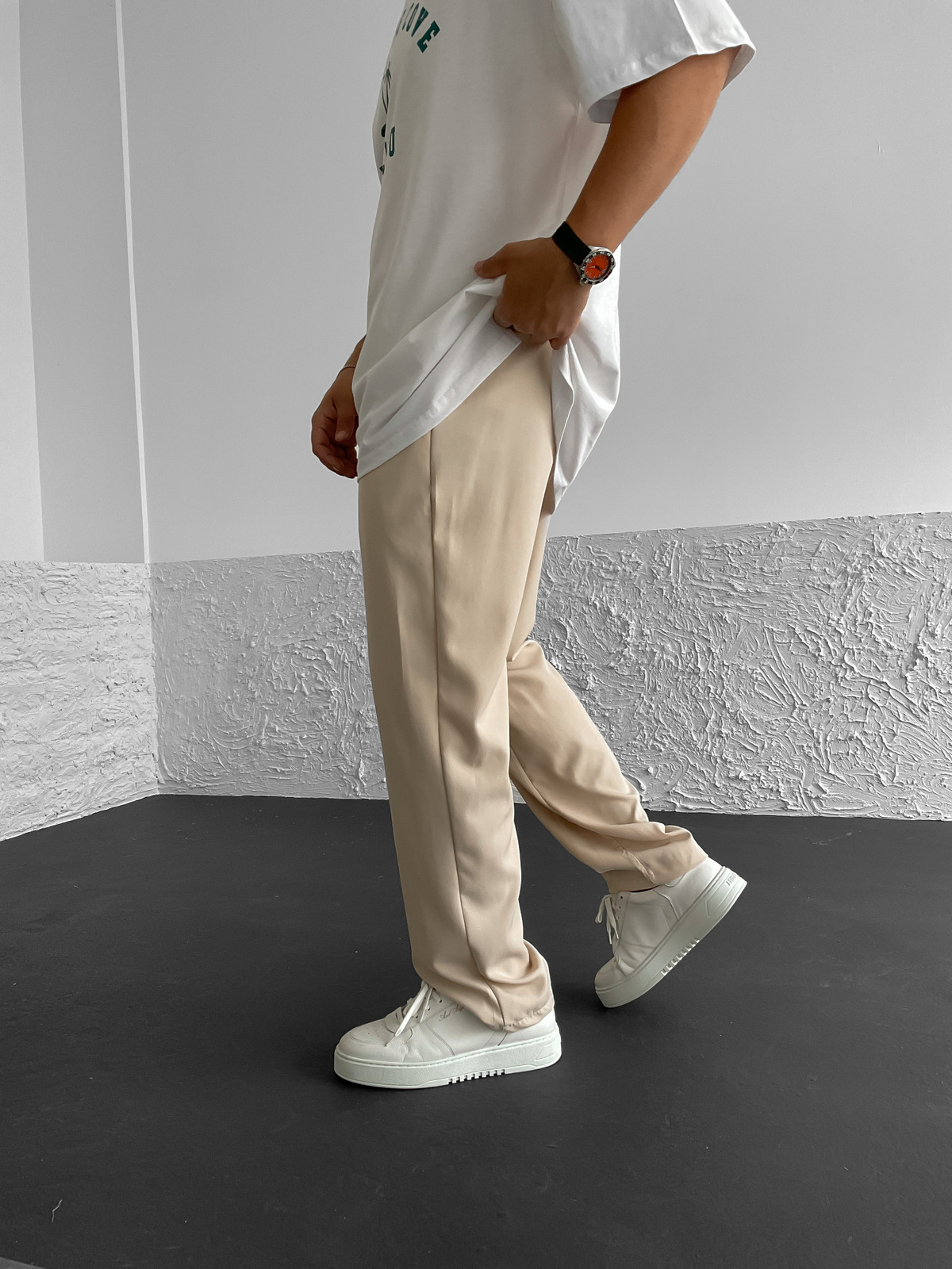 Bej İnce Baggy Pantolon DP-0006