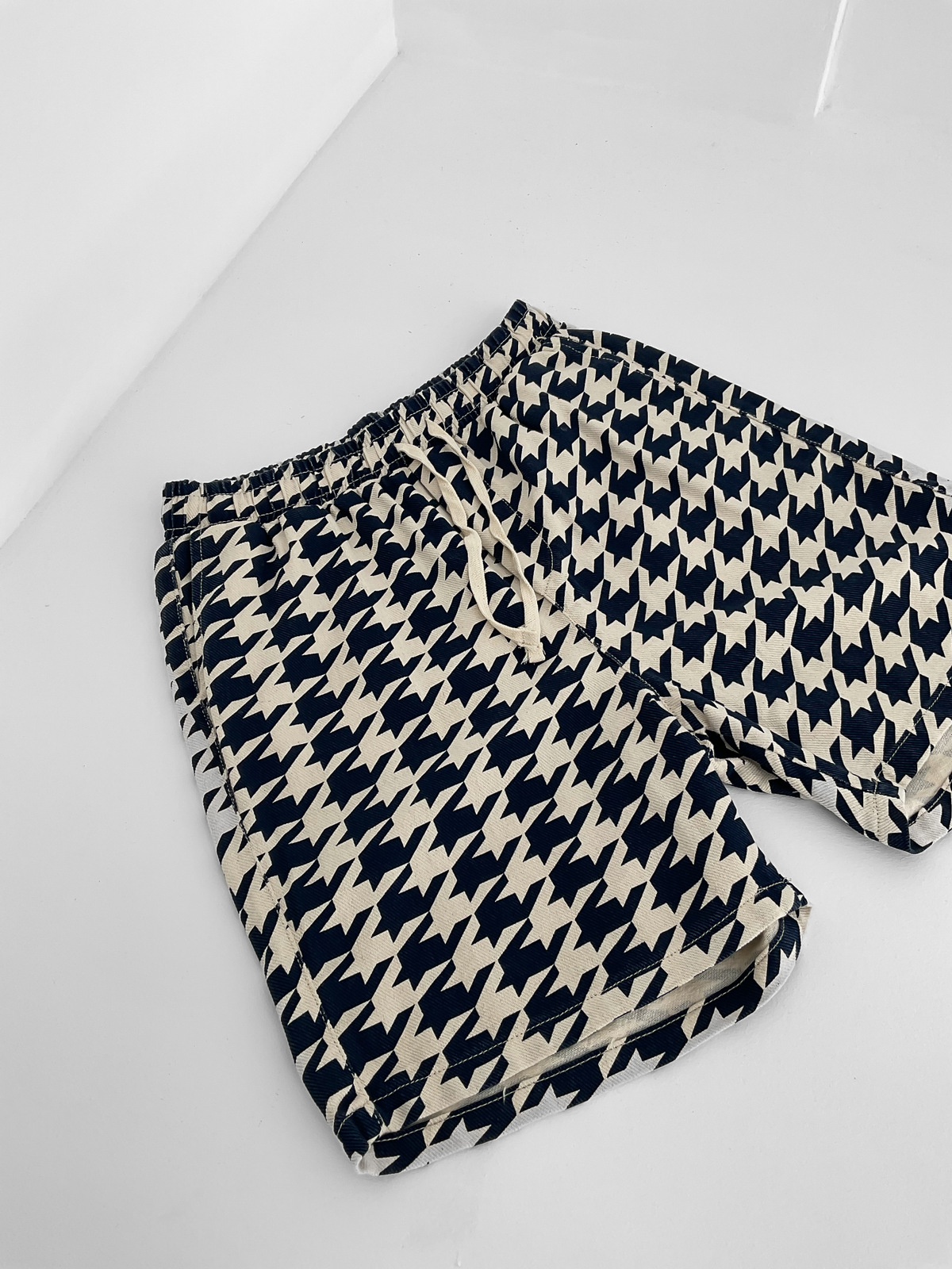 Lacivert Zigzag Desenli Şort C-5214