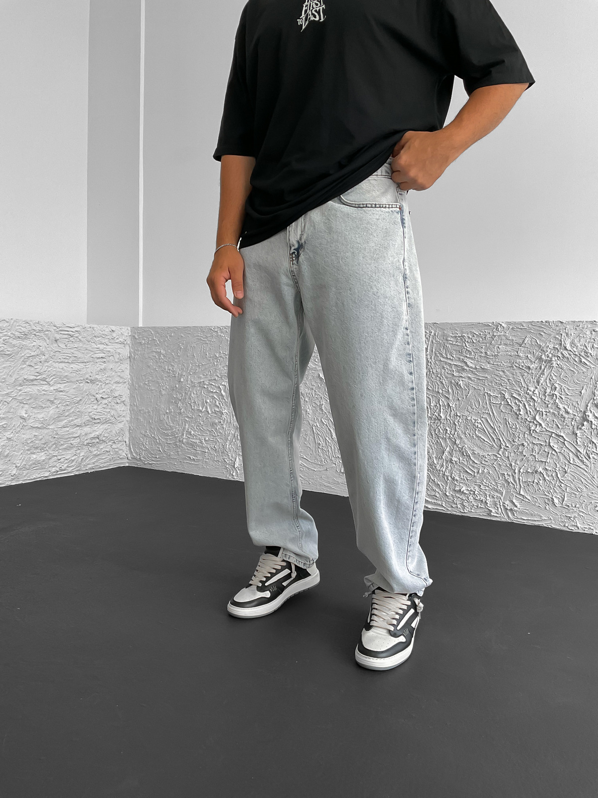 Buz Mavisi Yıkamalı Baggy Jean RP-1374