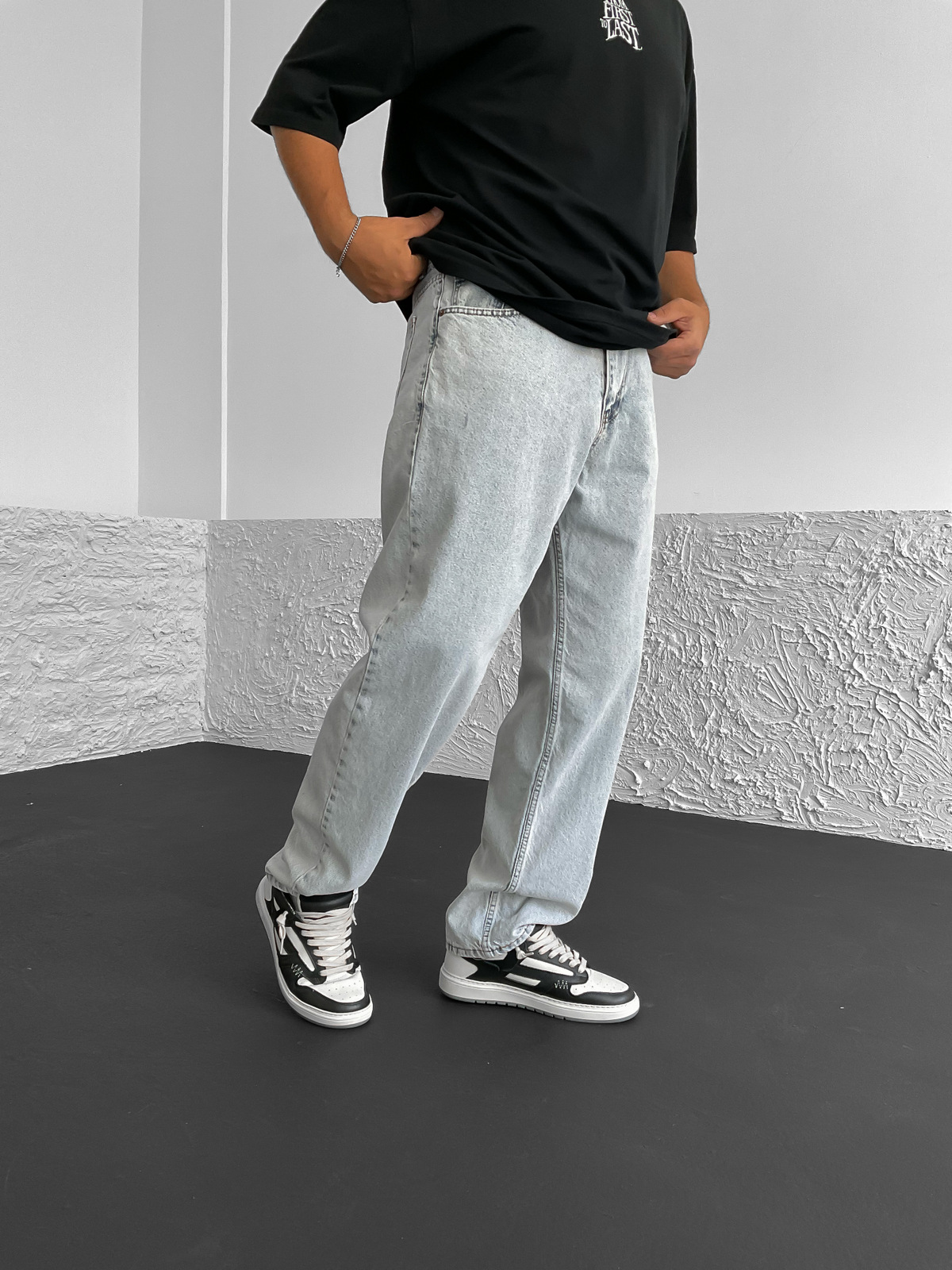 Buz Mavisi Yıkamalı Baggy Jean RP-1374