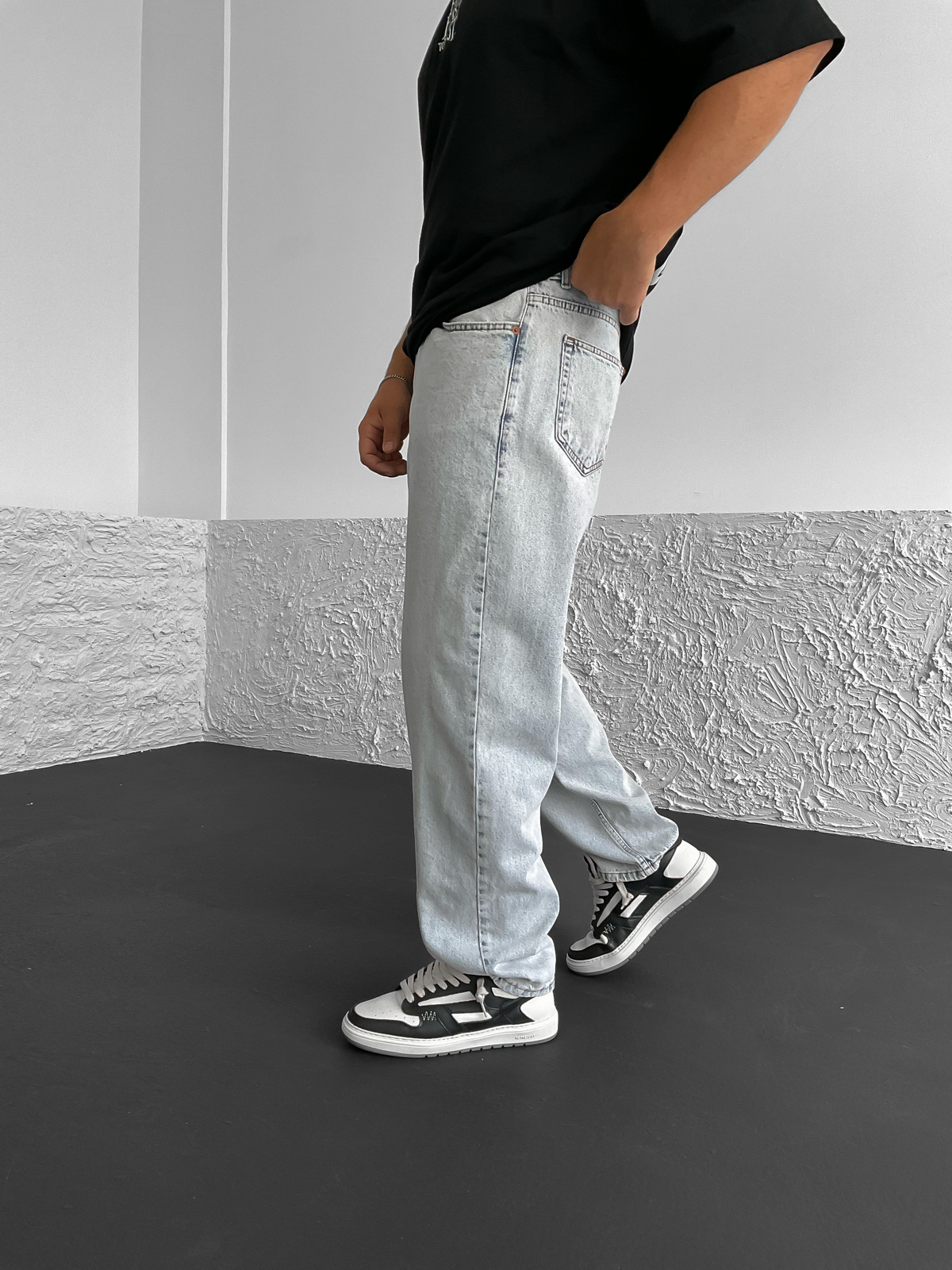 Buz Mavisi Yıkamalı Baggy Jean RP-1374