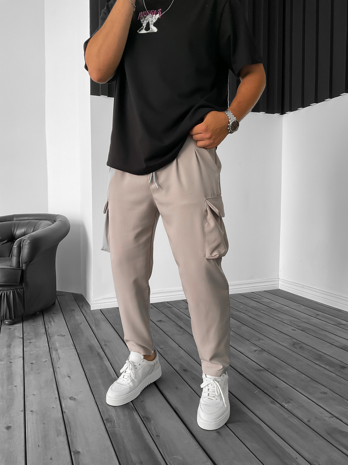 Gri Kargo Cepli Rahat Pantolon DP-0018