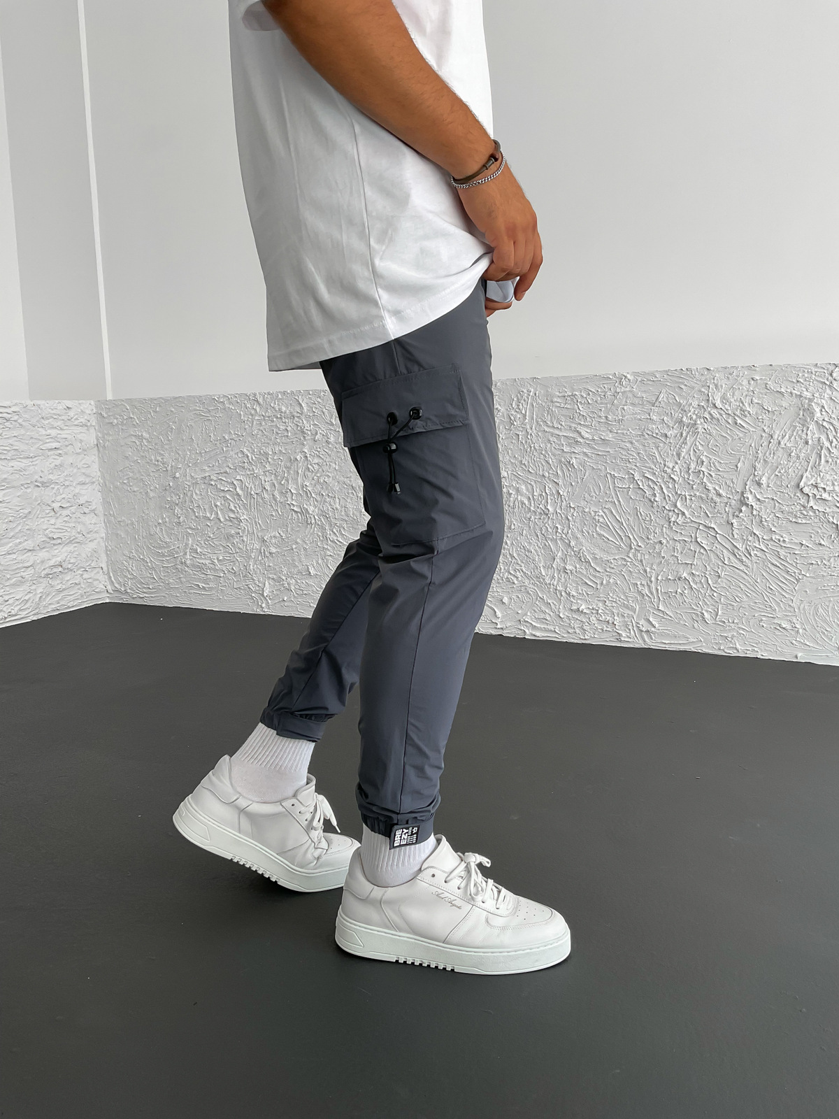 Füme Paça Detaylı Paraşüt Jogger B-3234