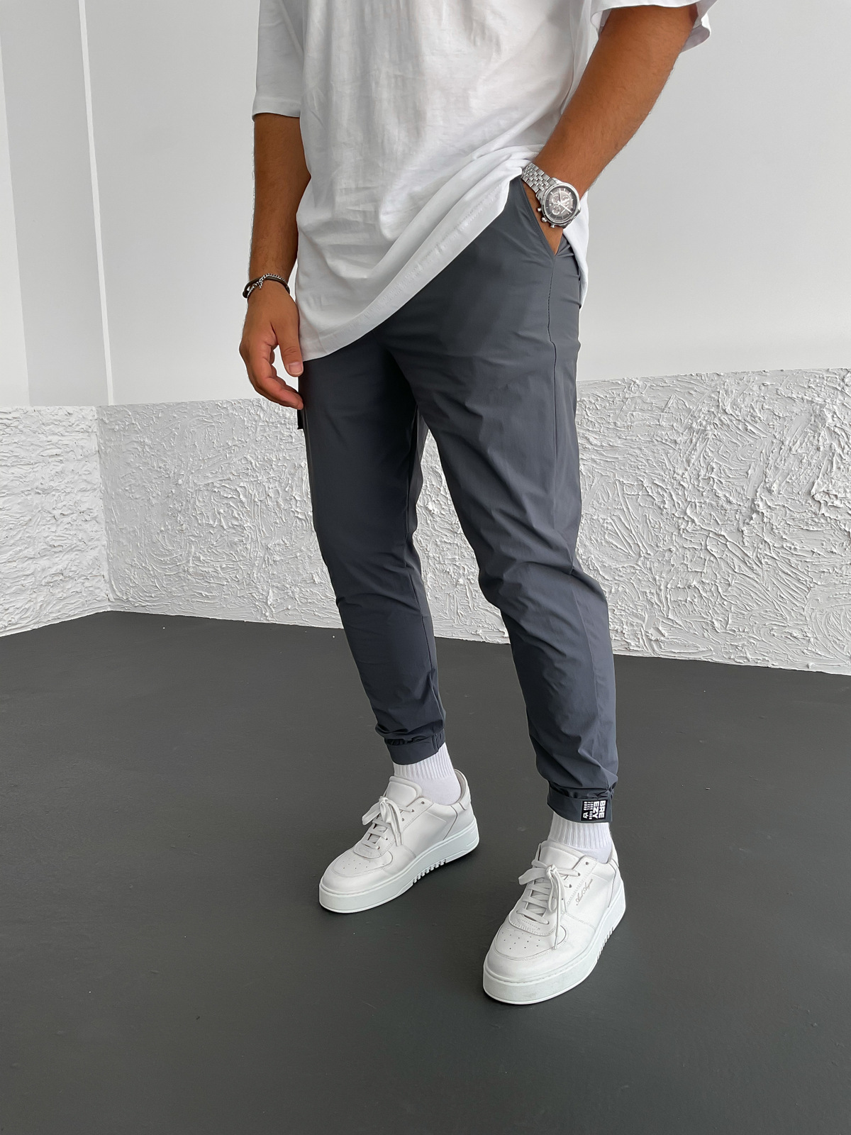 Füme Paça Detaylı Paraşüt Jogger B-3234