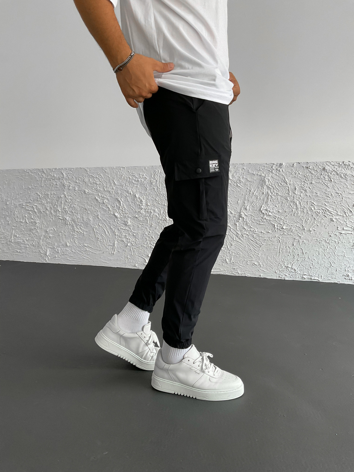 Siyah Kargo Cepli Basic Jogger B-3232