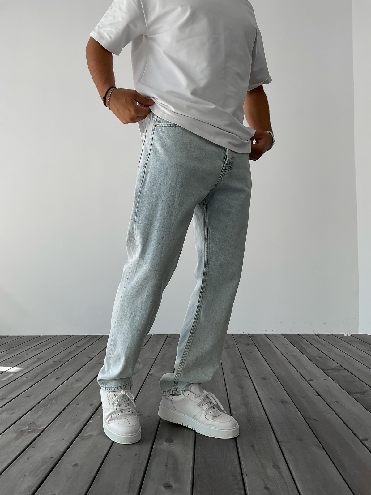 Buz Mavisi Basic Yıkamalı Baggy Jean WE-2035