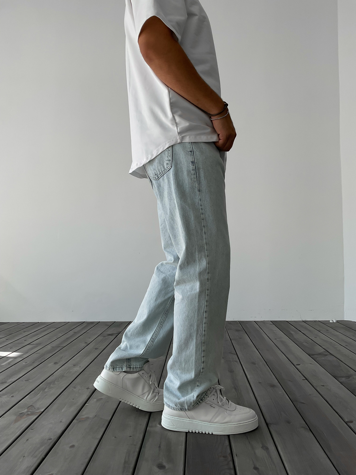 Buz Mavisi Basic Yıkamalı Baggy Jean WE-2035