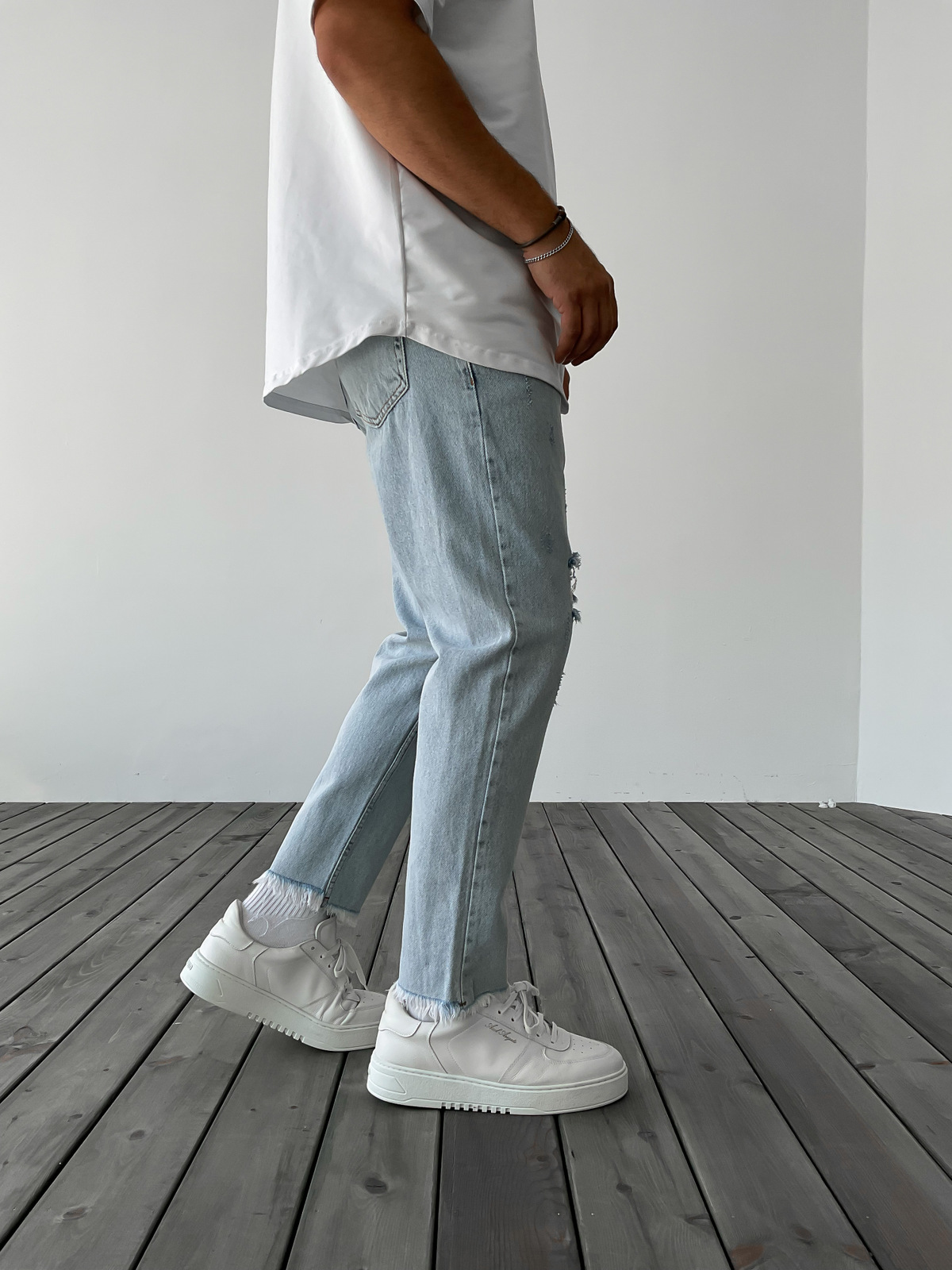 Buz Mavisi Kesik Paça Boyfriend WE-1956