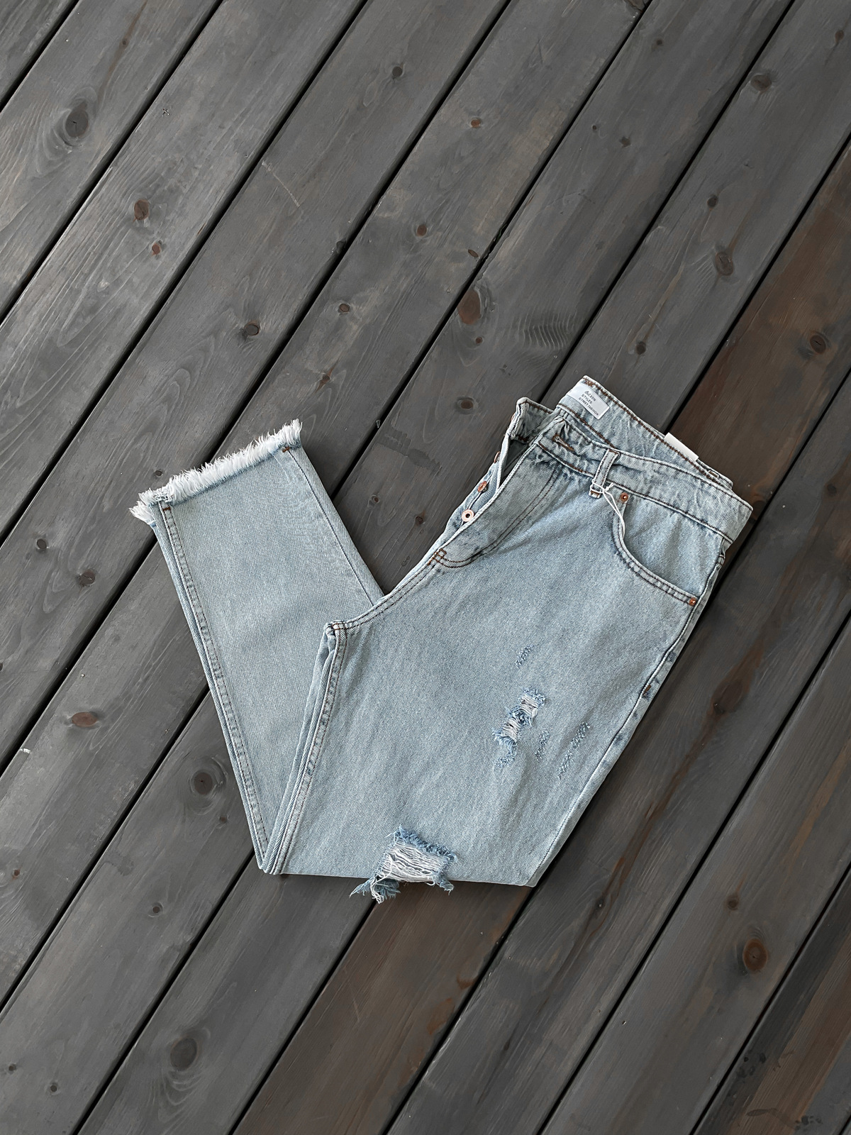 Buz Mavisi Kesik Paça Boyfriend WE-1956