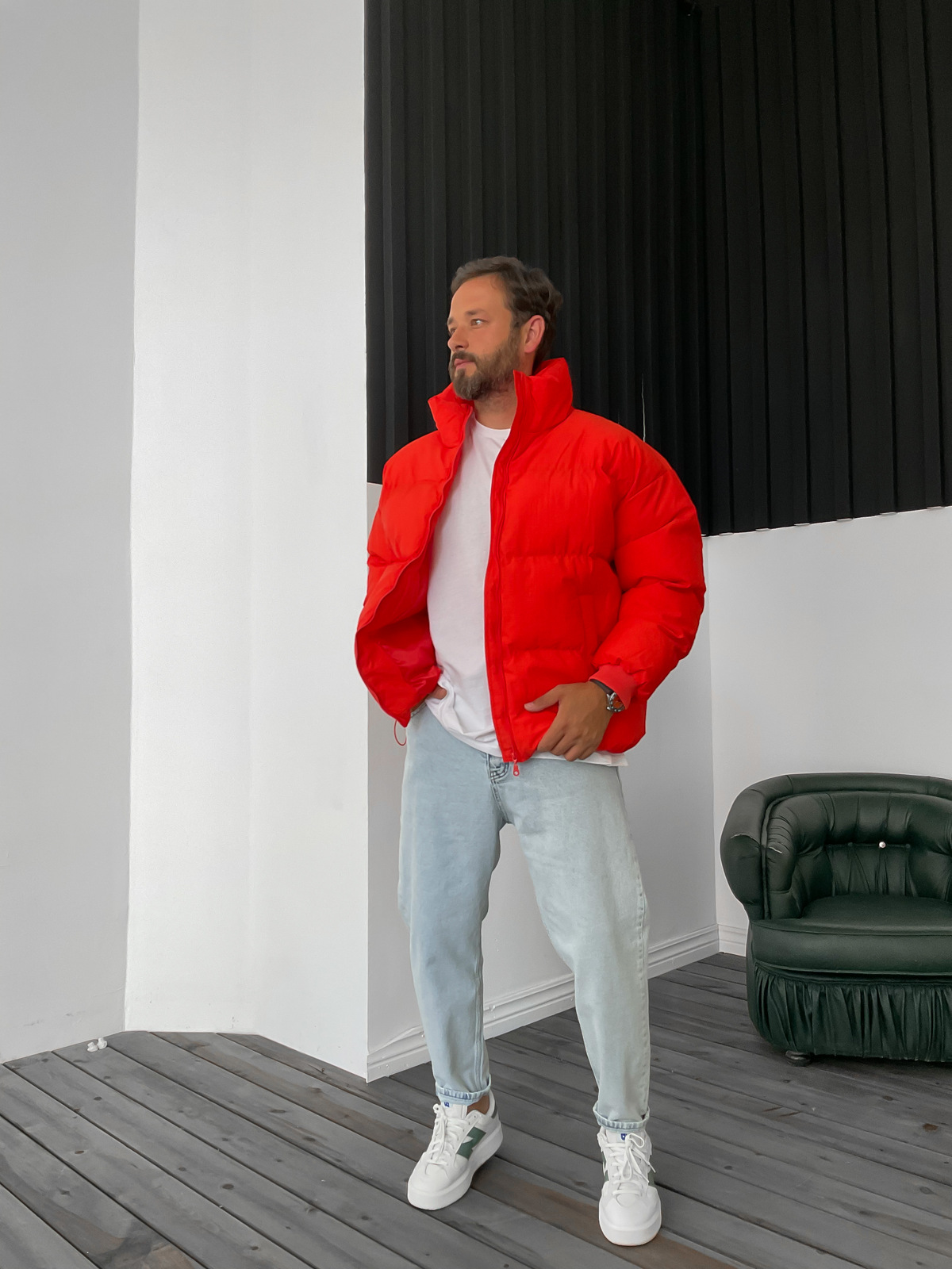 Kırmızı Basic Şişme Mont JJ-1275