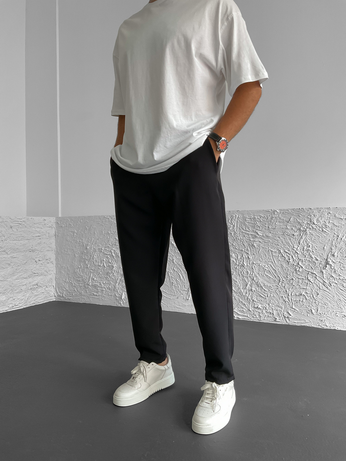 Siyah Bol Kesim Basic Pantolon BY-1321