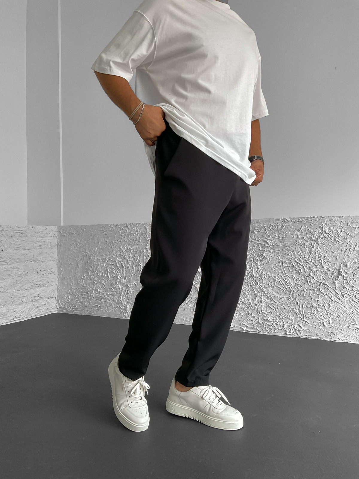 Siyah Bol Kesim Basic Pantolon BY-1321