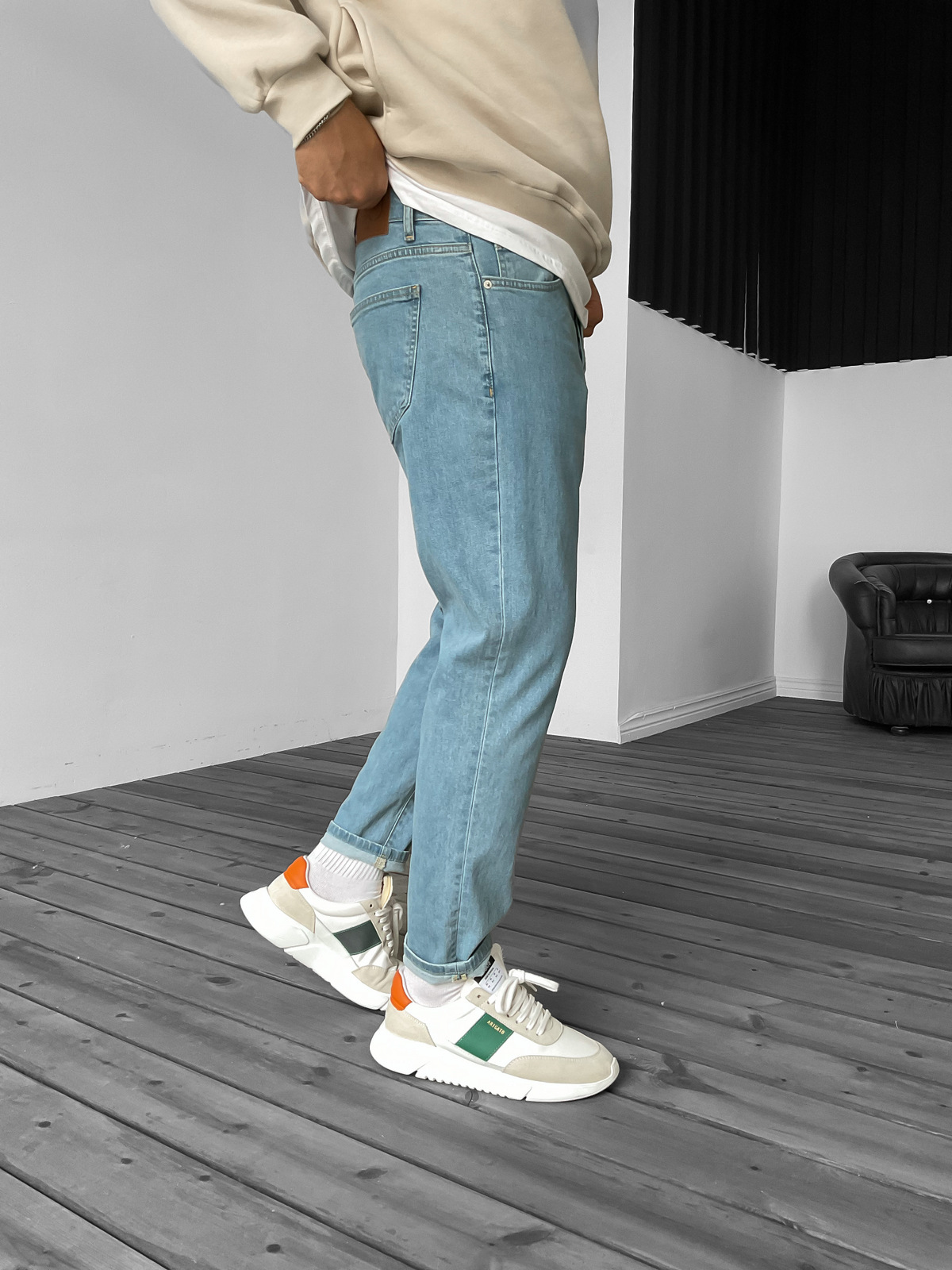 Açık Mavi Basic Boyfriend GJ-15679-2-1