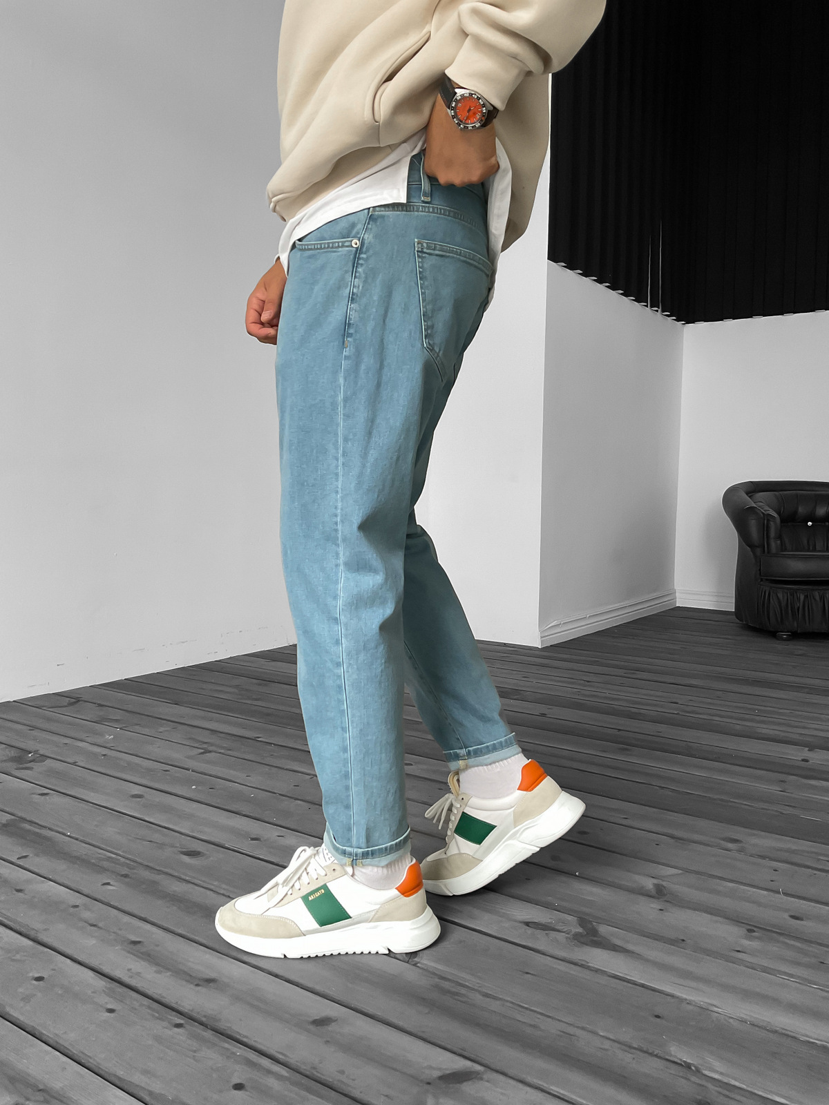 Açık Mavi Basic Boyfriend GJ-15679-2-1