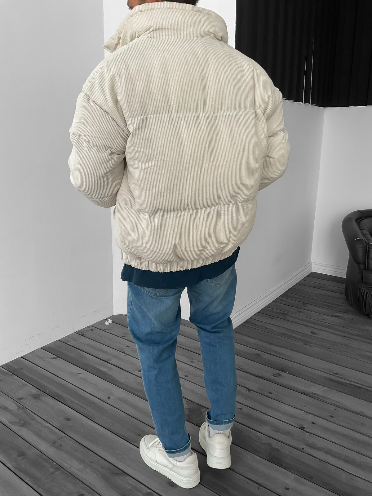 Ekru Şişme Kadife Mont V-30-850