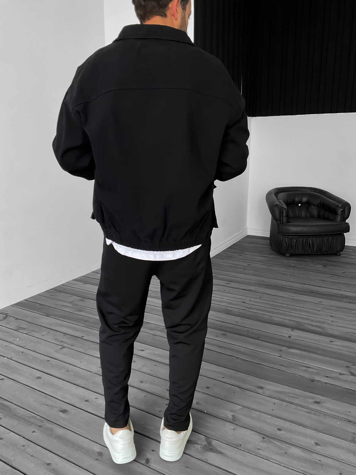 Siyah Gabardin Bomber Ceket B-2159