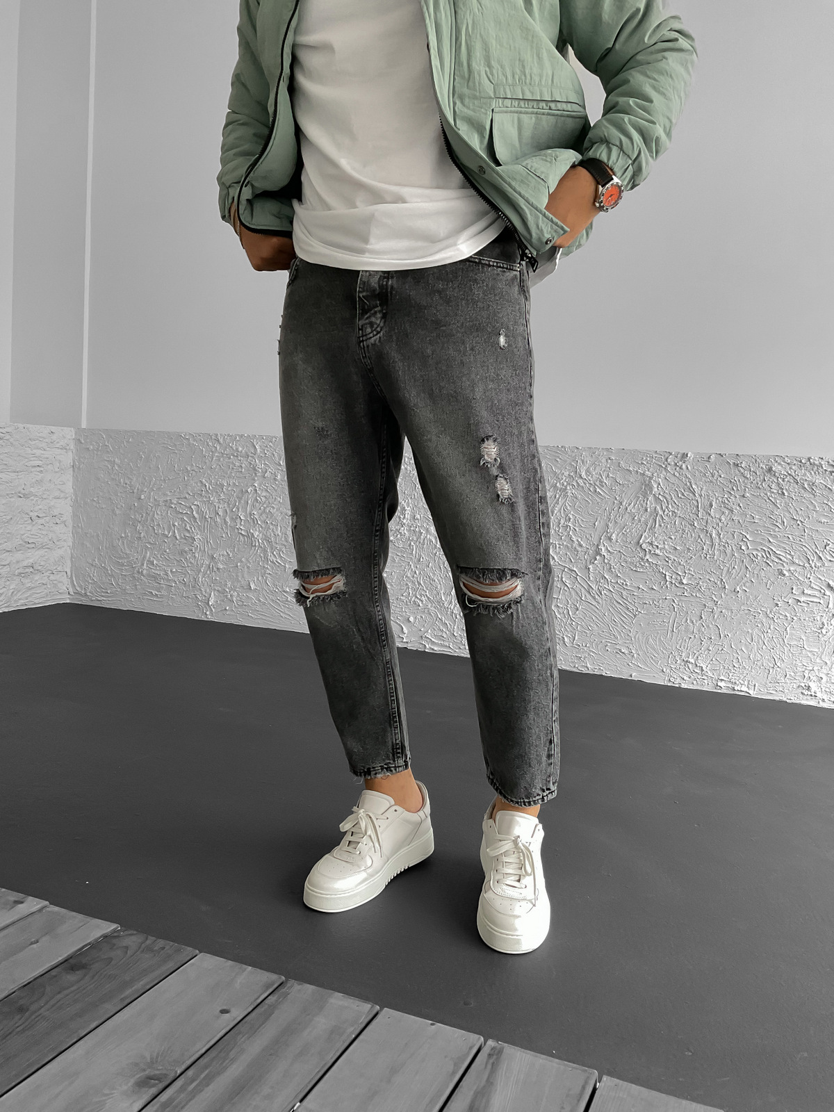 Antrasit Dizi Yırtıklı Boyfriend KE-299/139