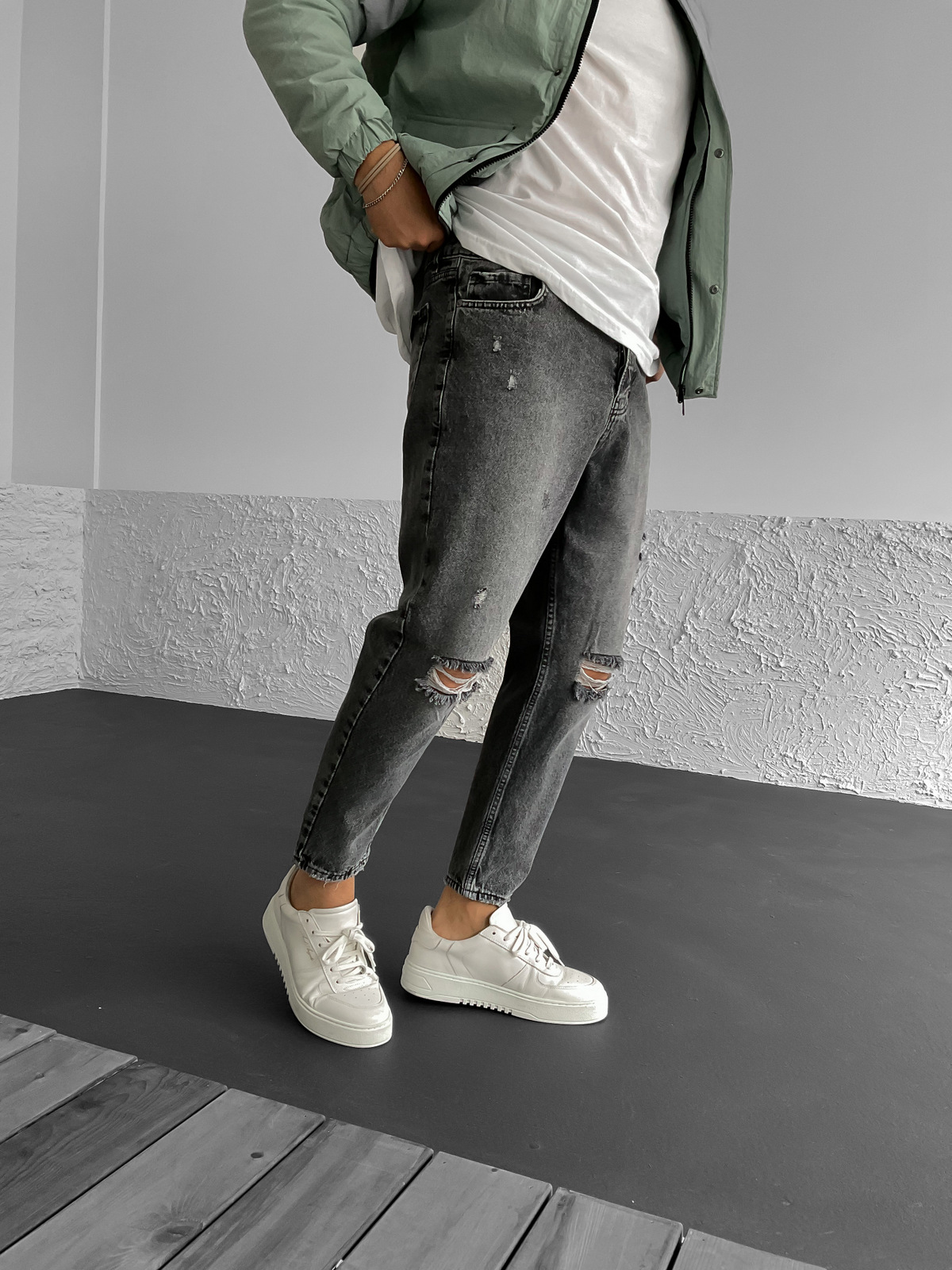 Antrasit Dizi Yırtıklı Boyfriend KE-299/139