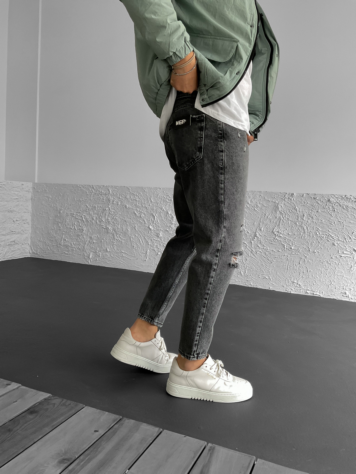 Antrasit Dizi Yırtıklı Boyfriend KE-299/139