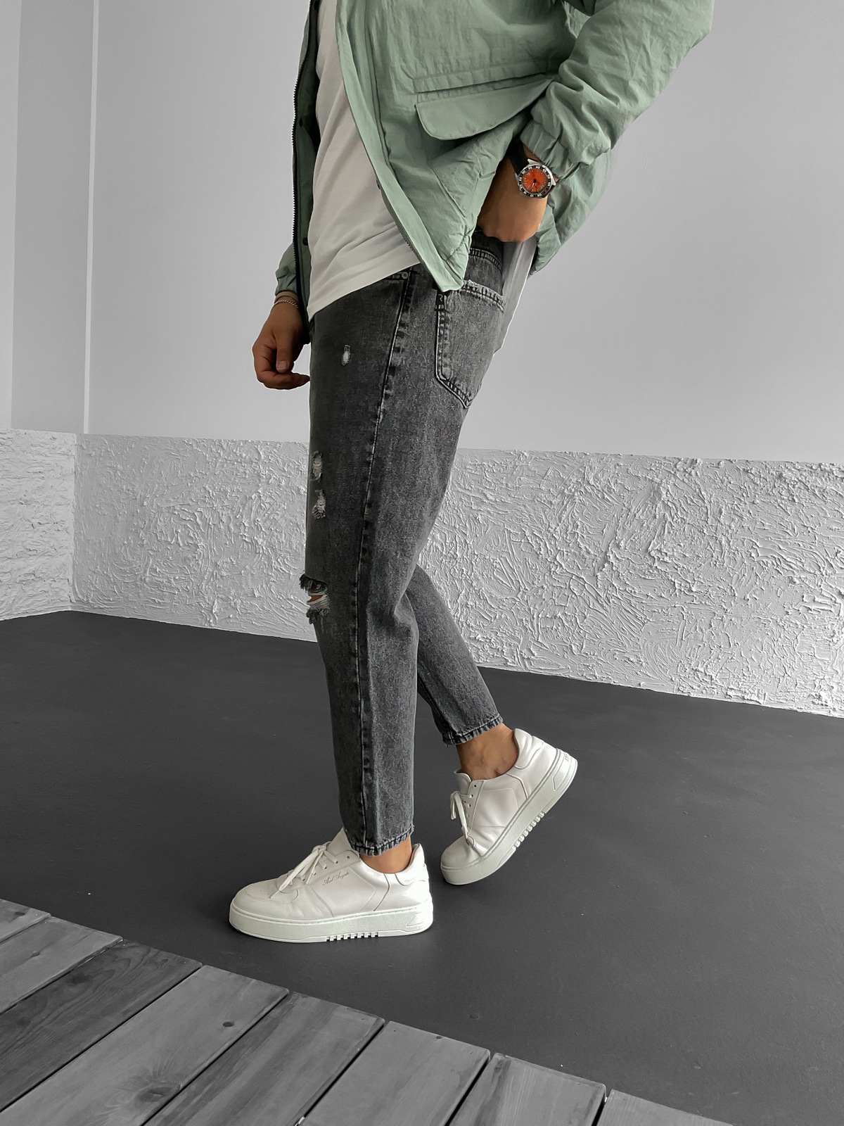 Antrasit Dizi Yırtıklı Boyfriend KE-299/139