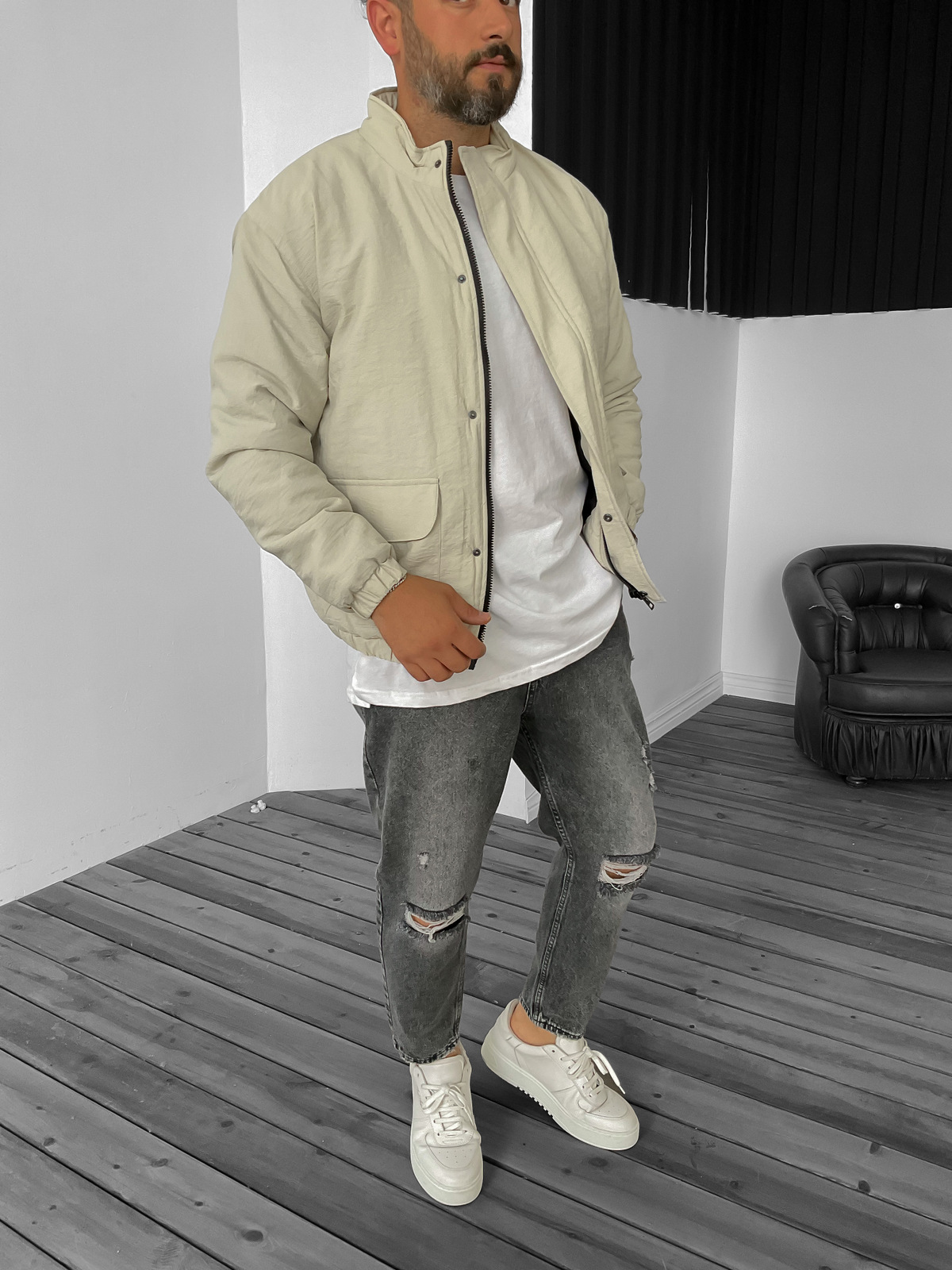 Bej Cepli Bomber Mont RL-30005