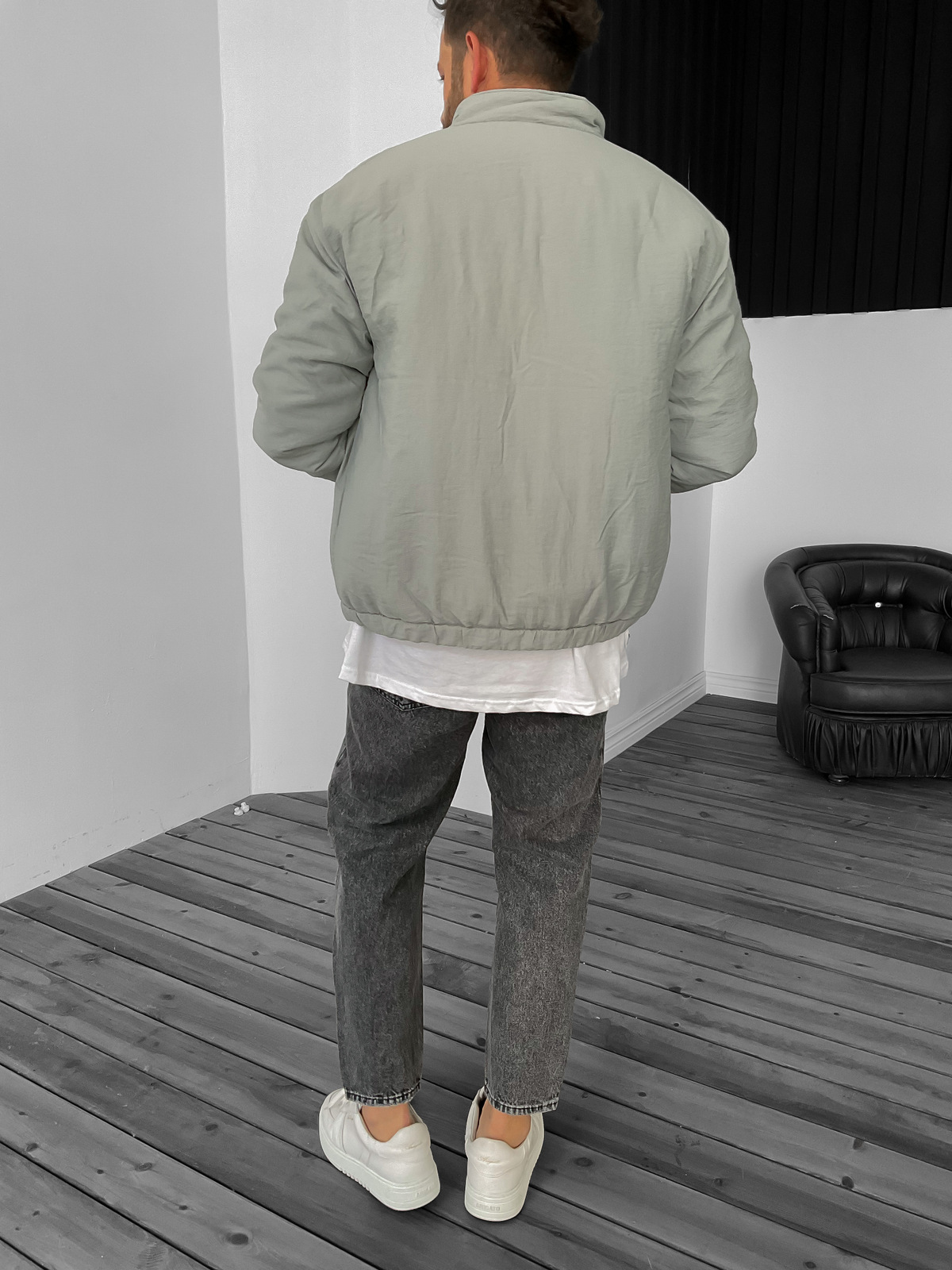 Gri Cepli Bomber Mont RL-30005