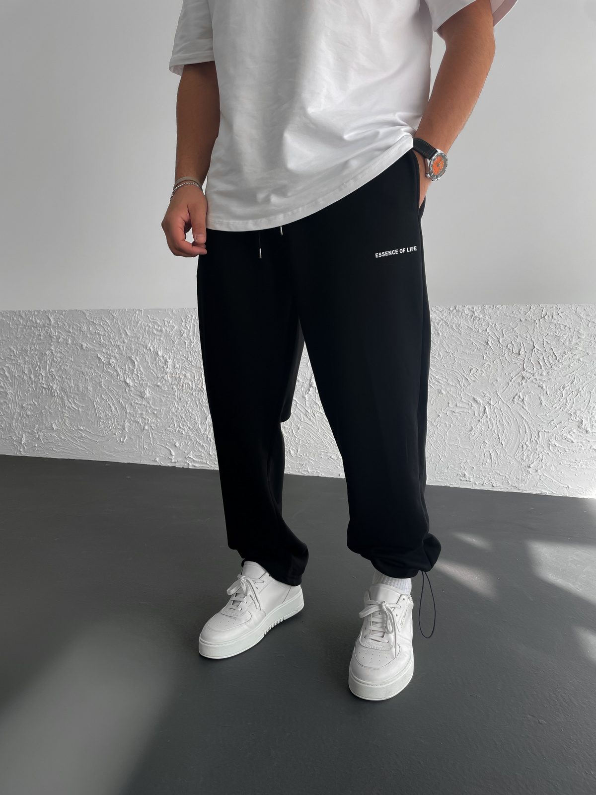 Siyah Stoper Paça Basic Eşofman ES-70-171