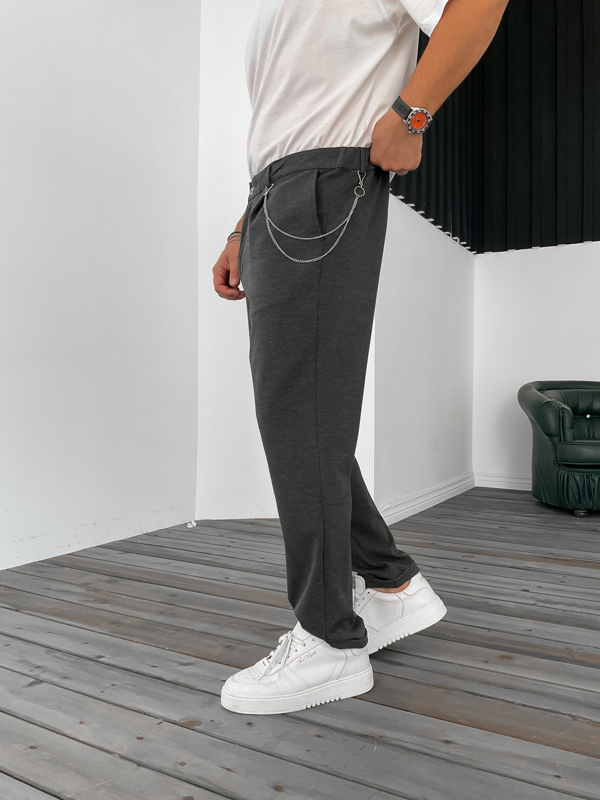 Antrasit Basic Kumaş Pantolon B-3087