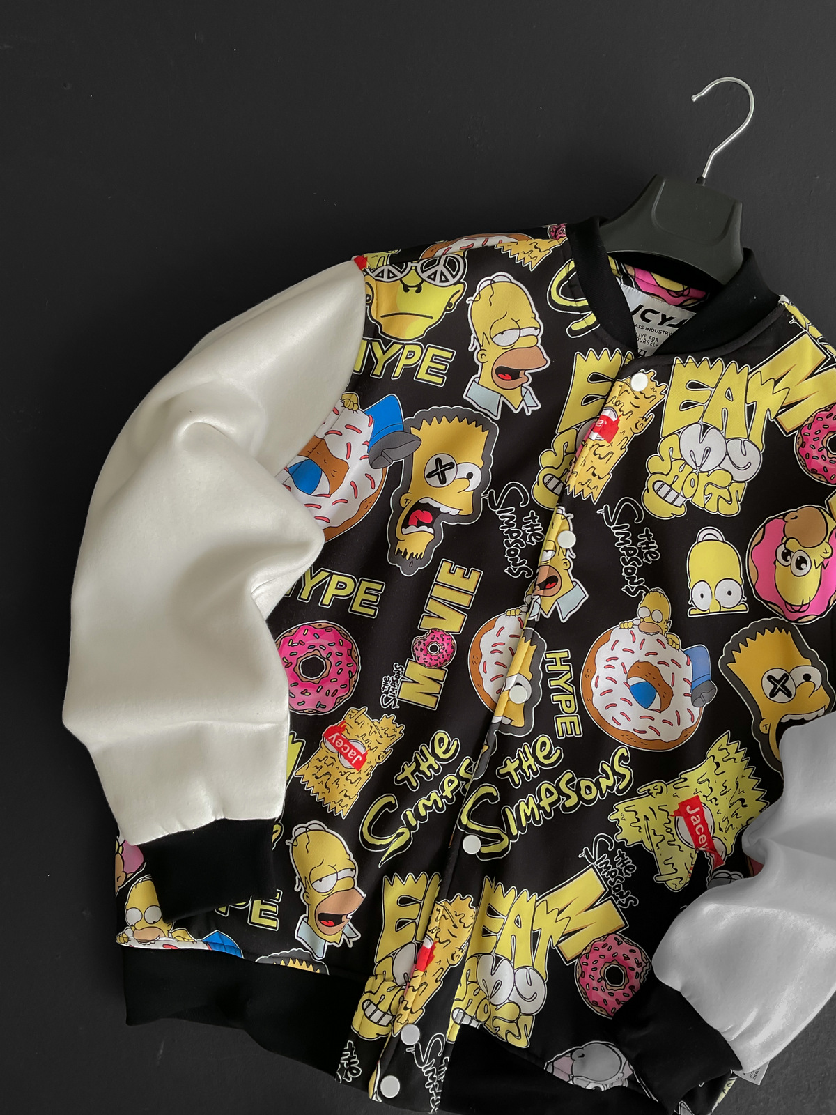 Siyah The Simpson Baskılı Kolej Ceket JJ-320