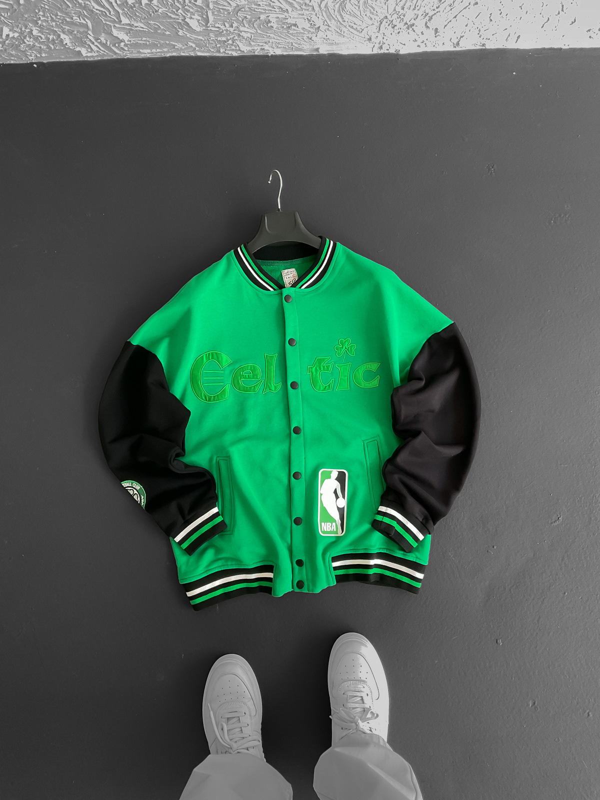 Yeşil Celtic Nakışlı Kolej Ceket JJ