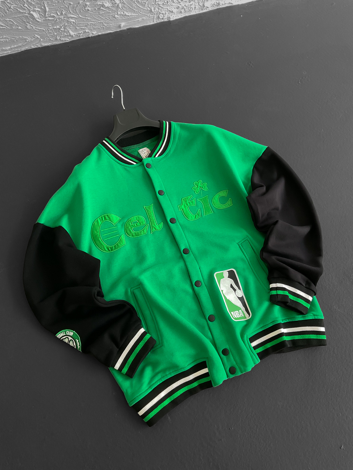 Yeşil Celtic Nakışlı Kolej Ceket JJ