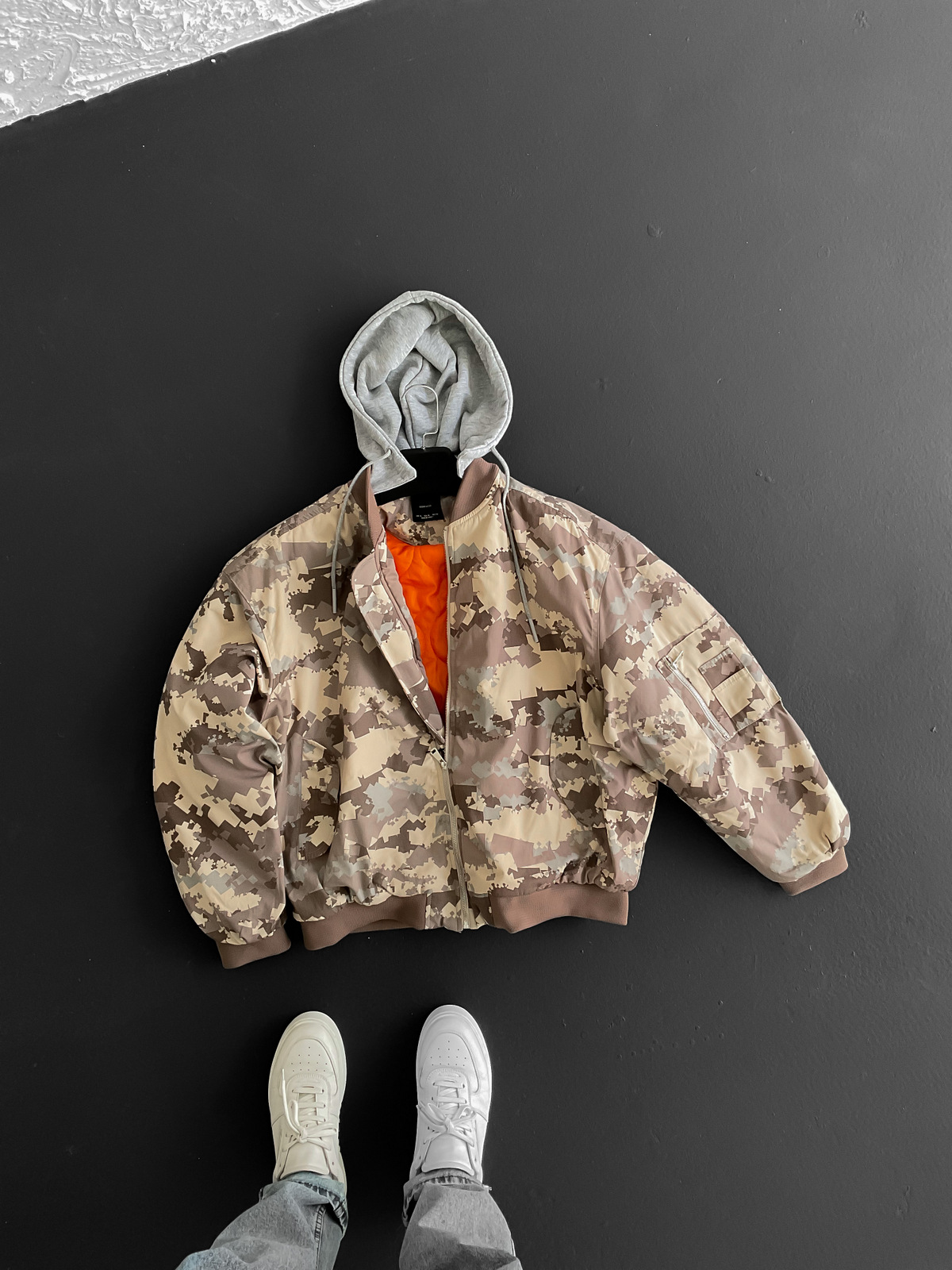 Bej Pixel Kamuflaj Bomber Mont V-30-888