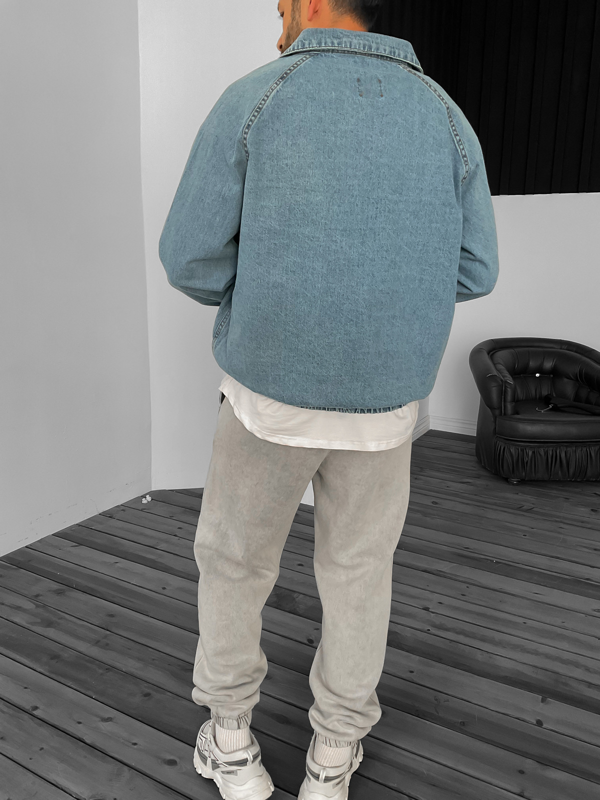 Mavi Düğmeli Bomber Ceket V-5040