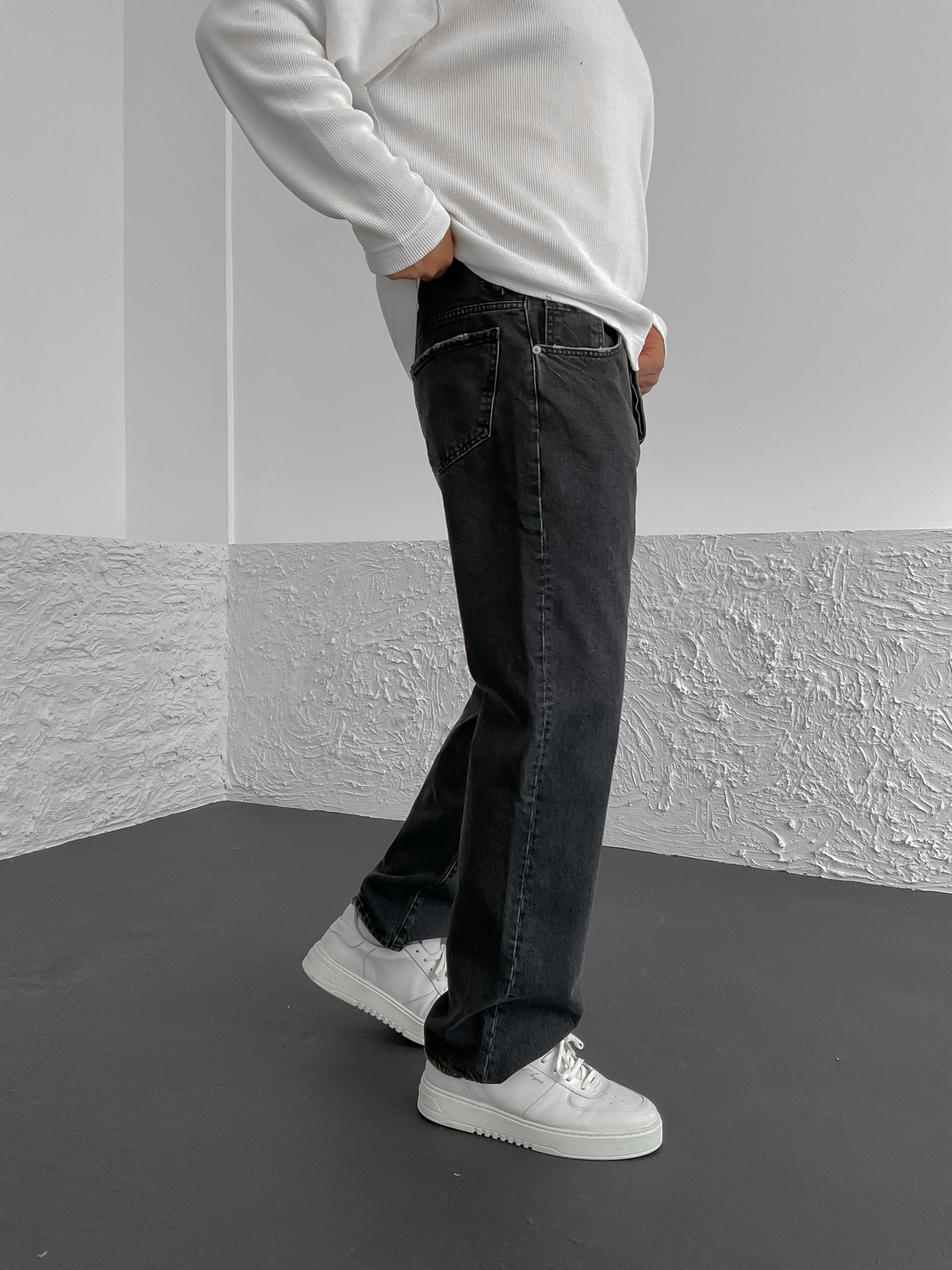 Antrasit Basic Yıkamalı Baggy Jean GJ-16198