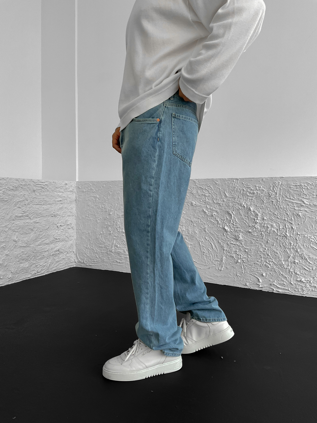 Açık Mavi Basic Yıkamalı Baggy Jean GJ-16198