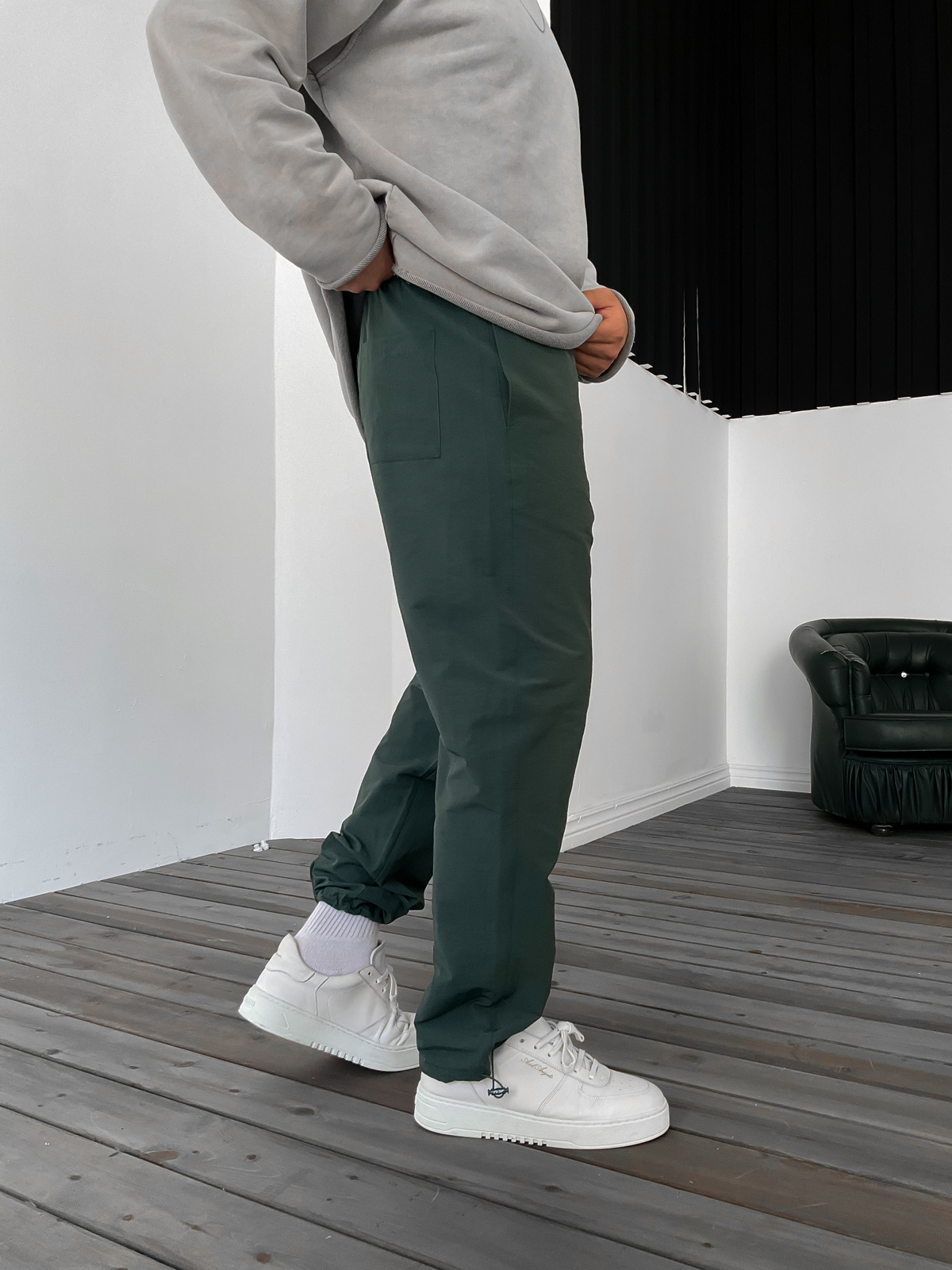 Koyu Yeşil Stoper Paraşüt Pantolon JJ-1316