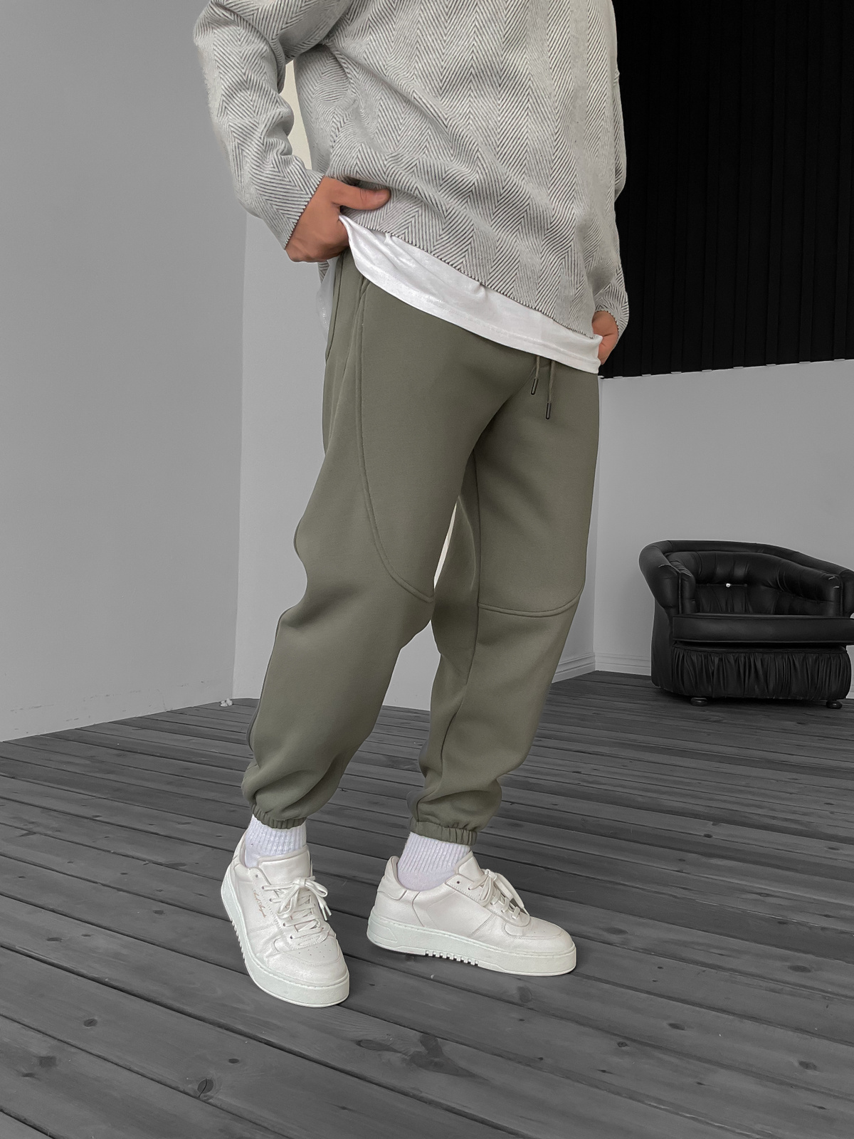 Haki Dikişli Basic Eşofman BLA-651