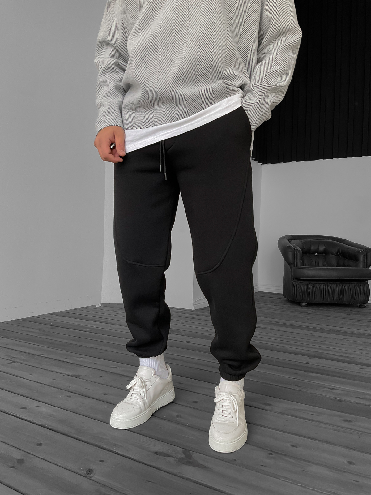 Siyah Dikişli Basic Eşofman BLA-651